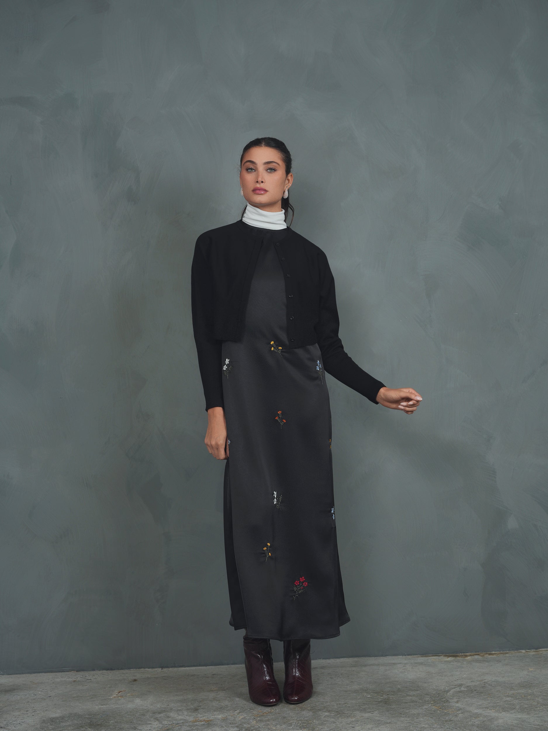 Embroidered Sleeveless Dress