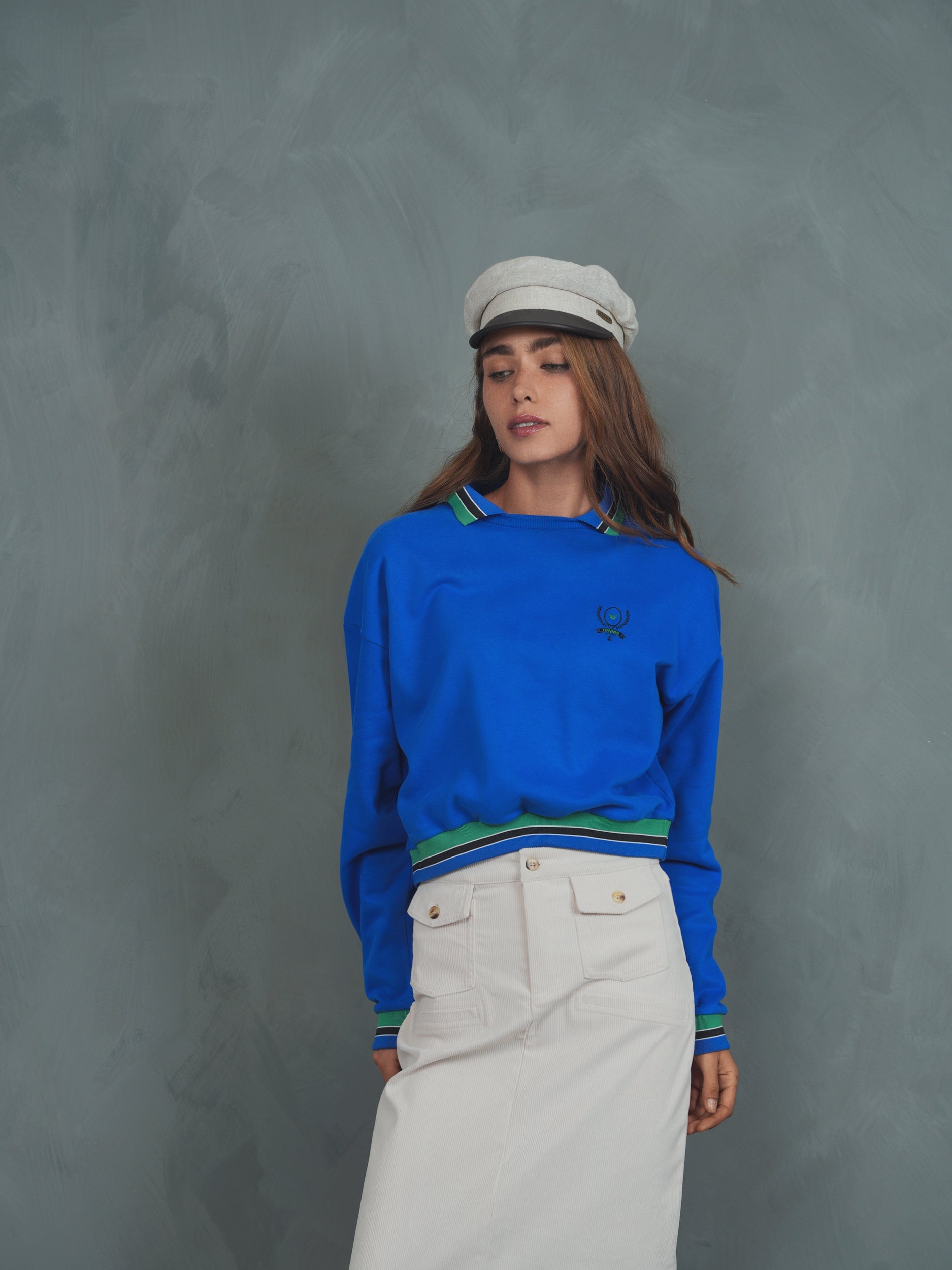 Collared Fleece Sweatshirt