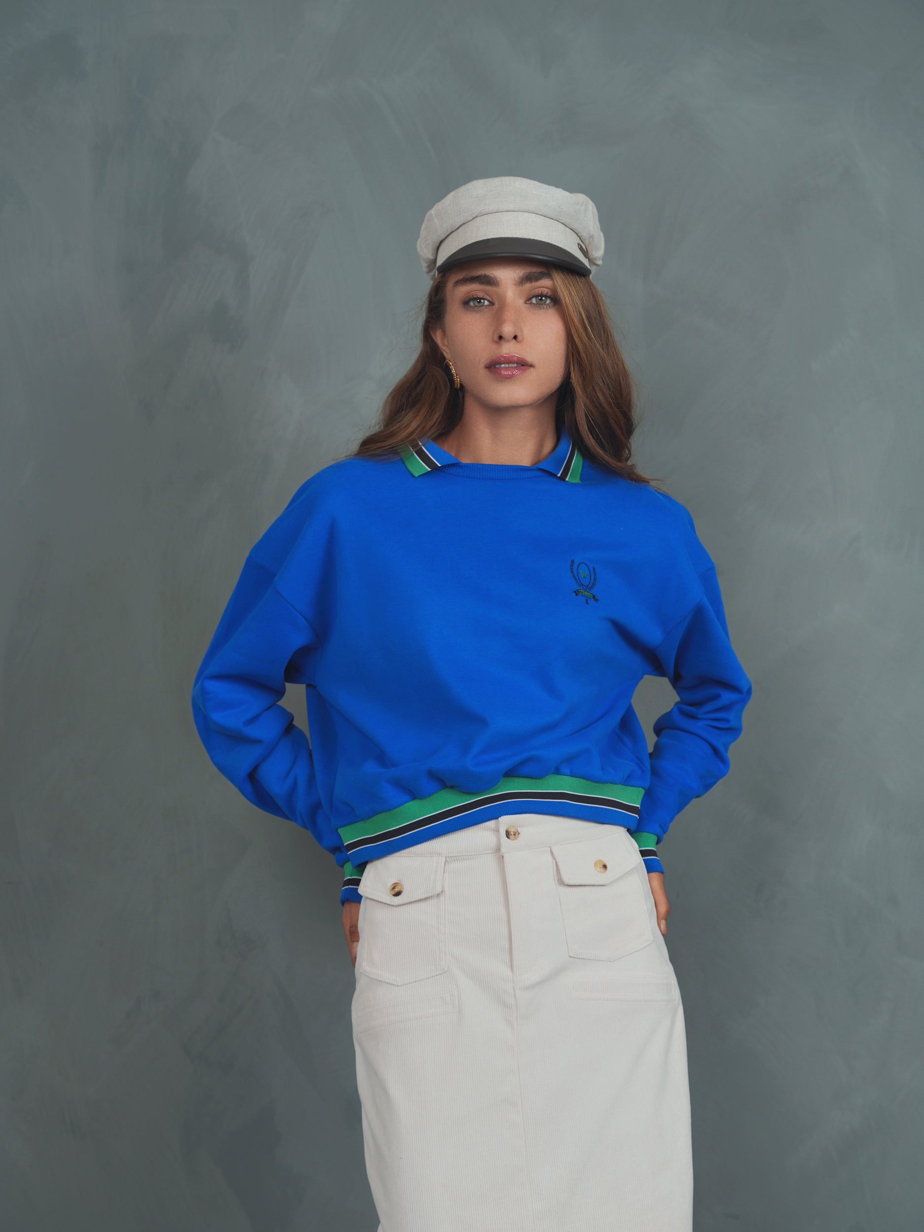 Collared Fleece Sweatshirt