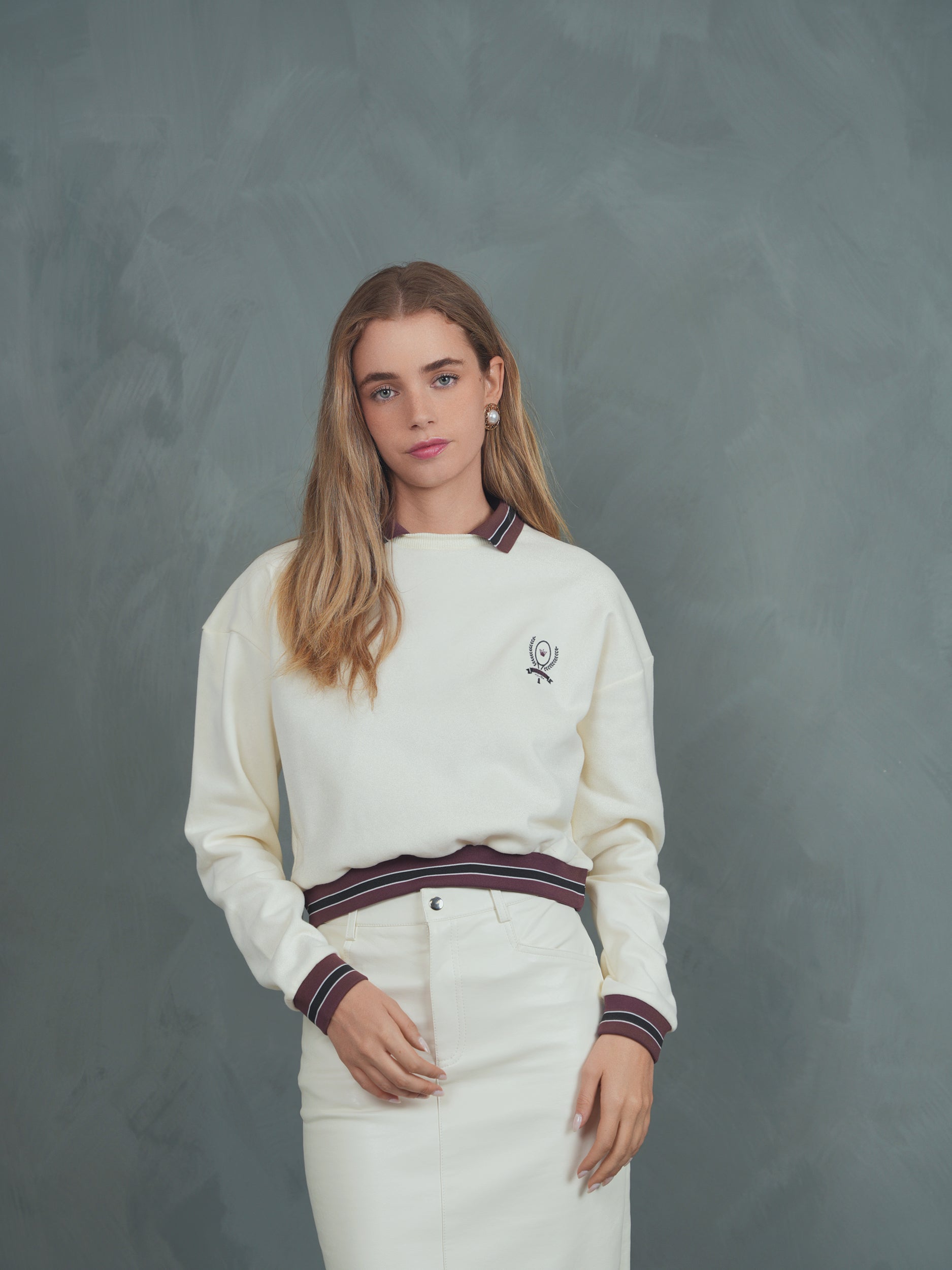 Collared Fleece Sweatshirt