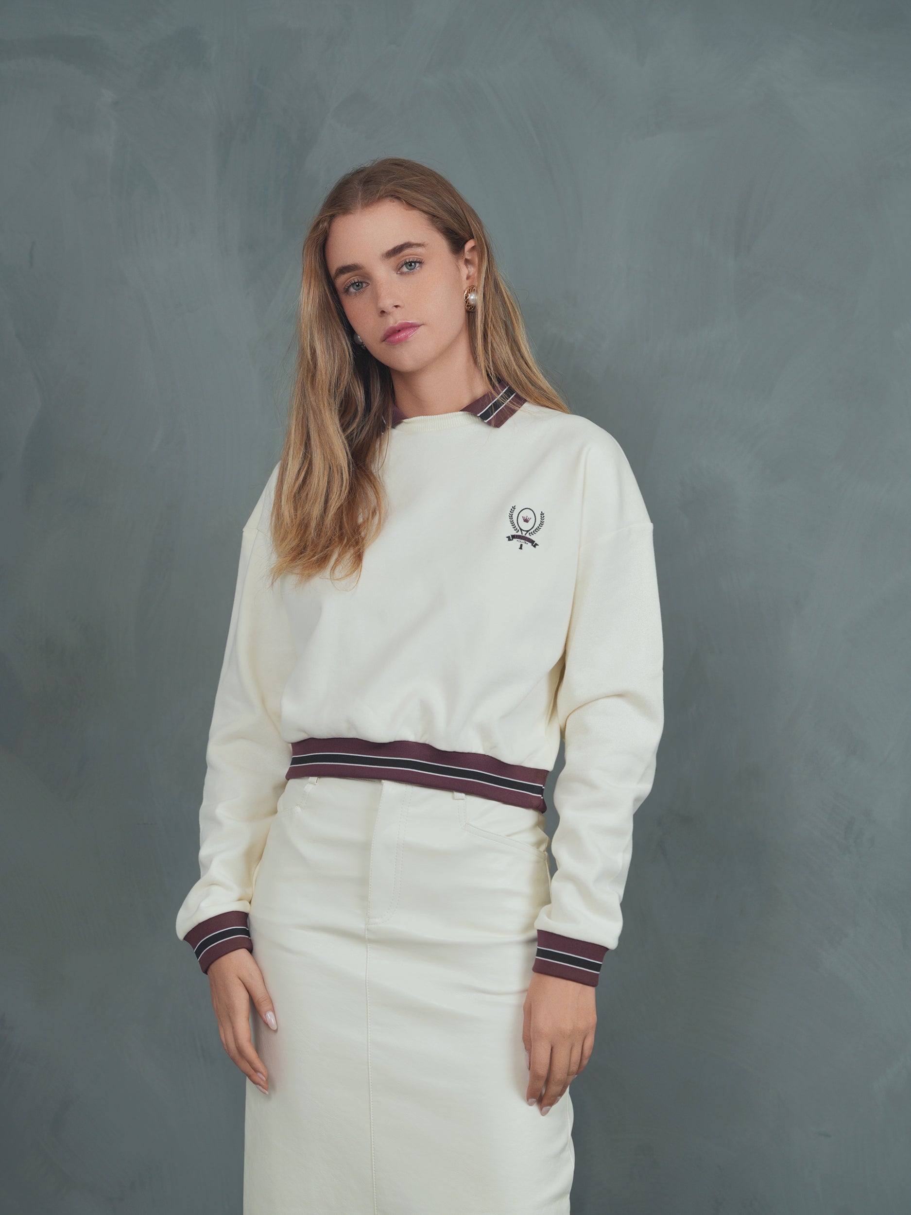 Collared Fleece Sweatshirt