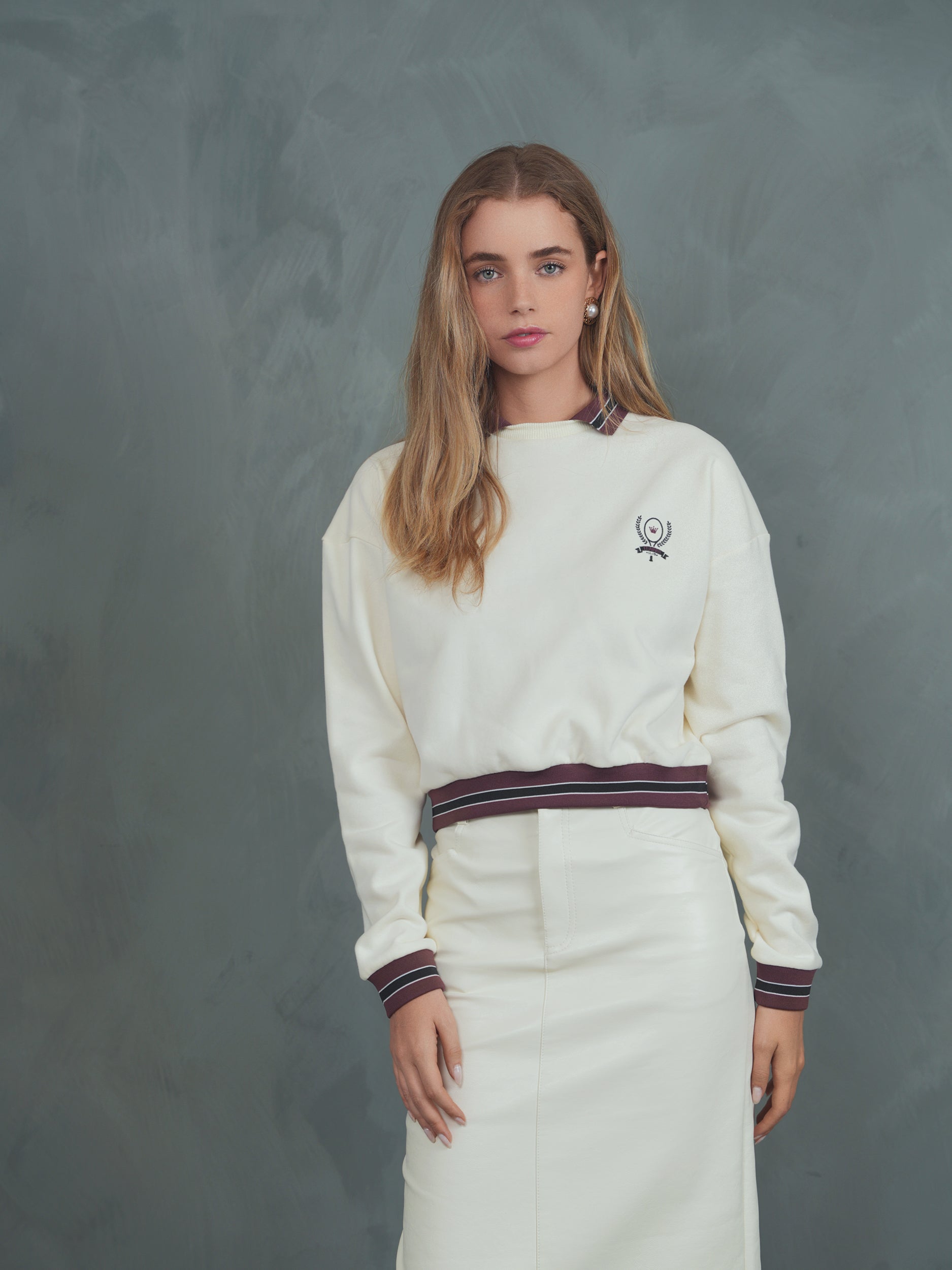 Collared Fleece Sweatshirt