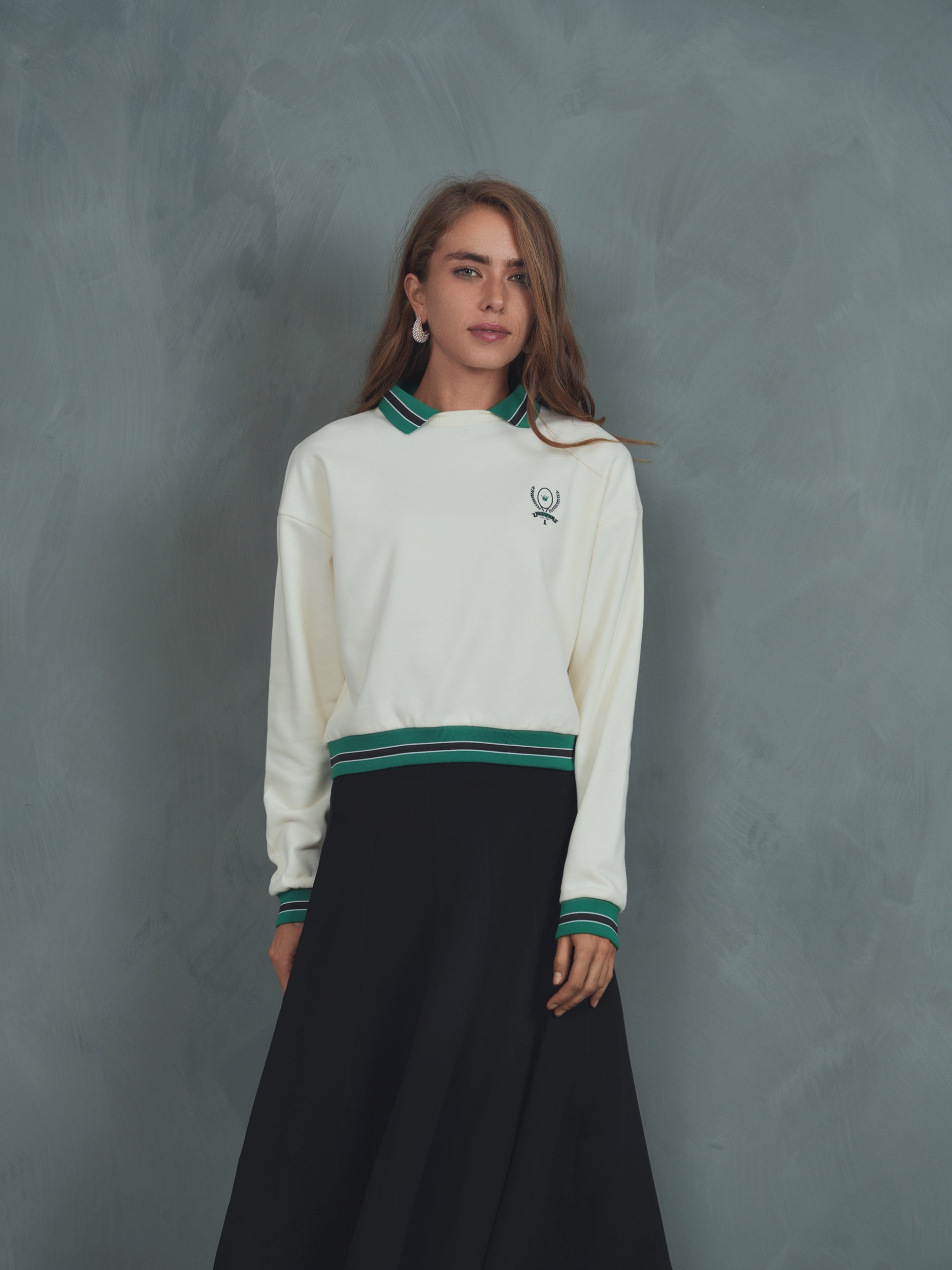Collared Fleece Sweatshirt