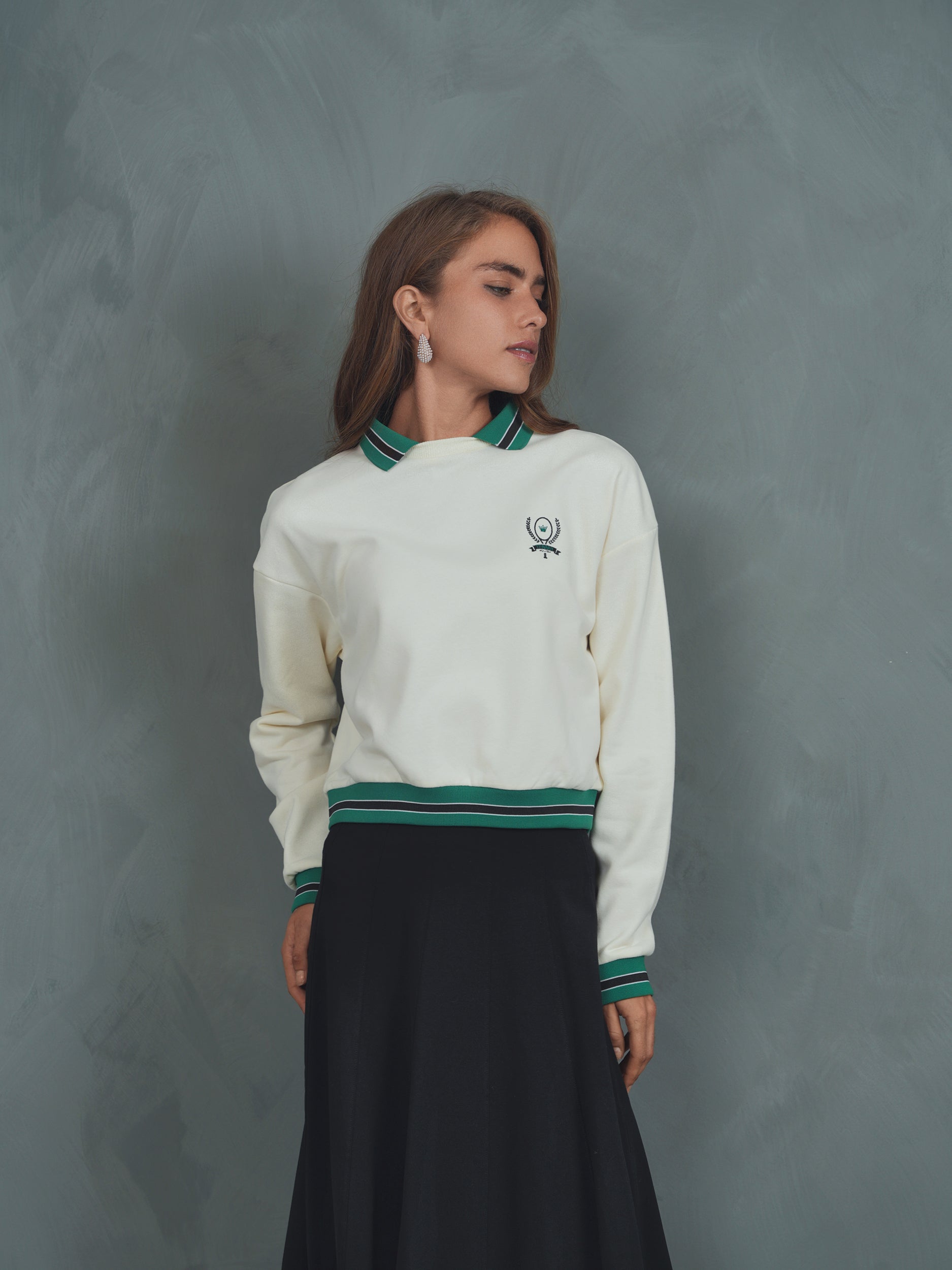 Collared Fleece Sweatshirt