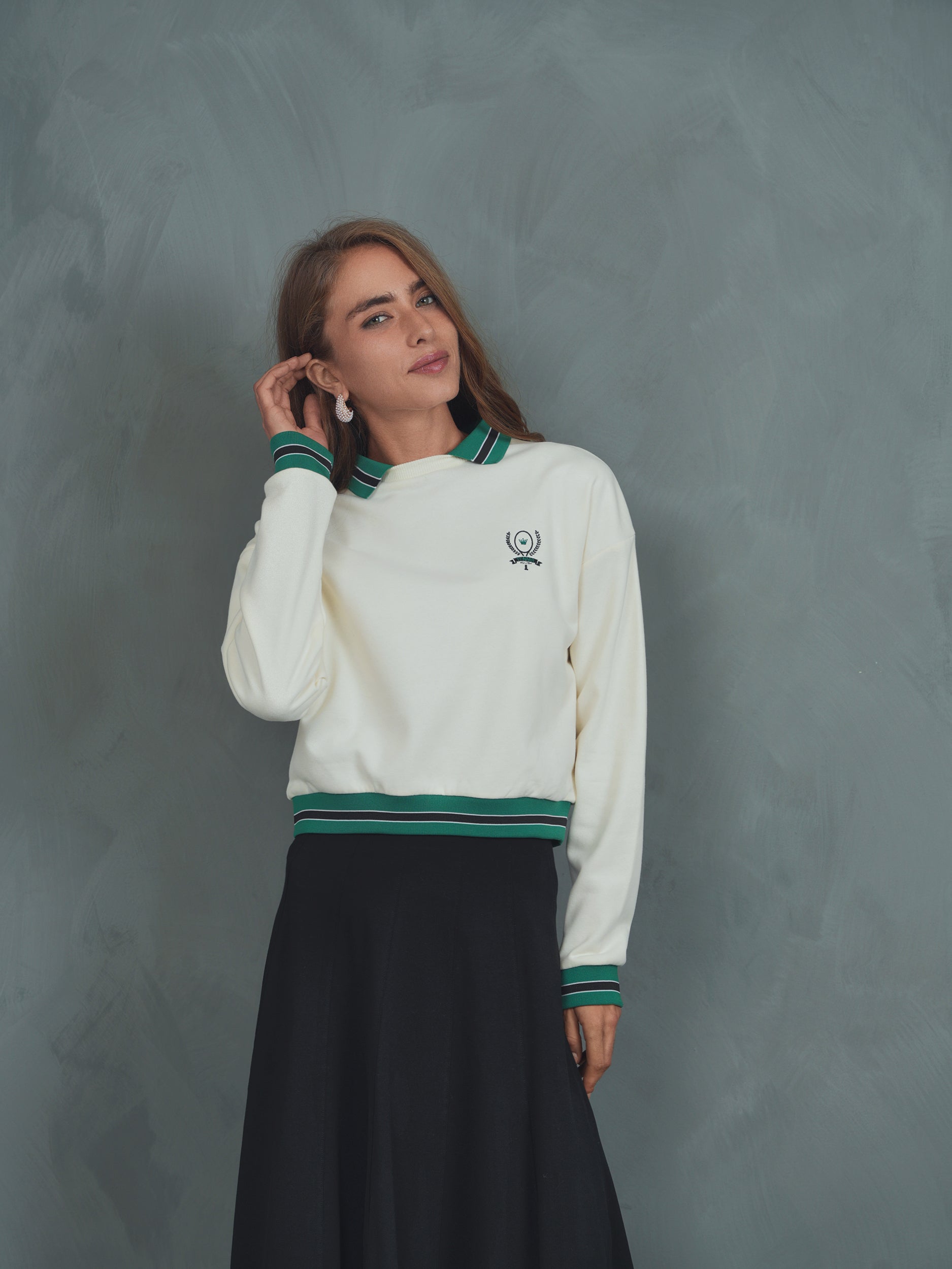 Collared Fleece Sweatshirt