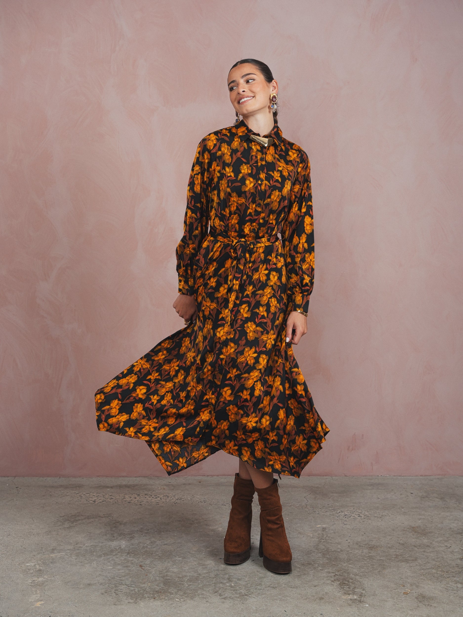 Asymmetrical Print Dress