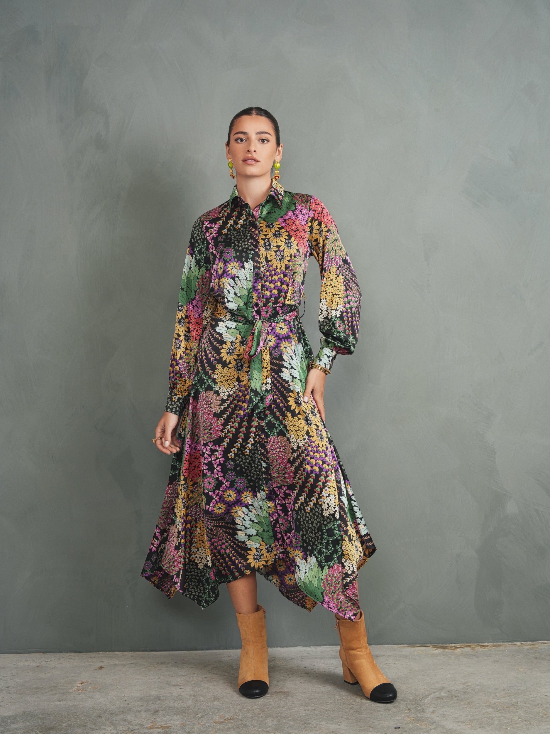 Asymmetrical Print Dress