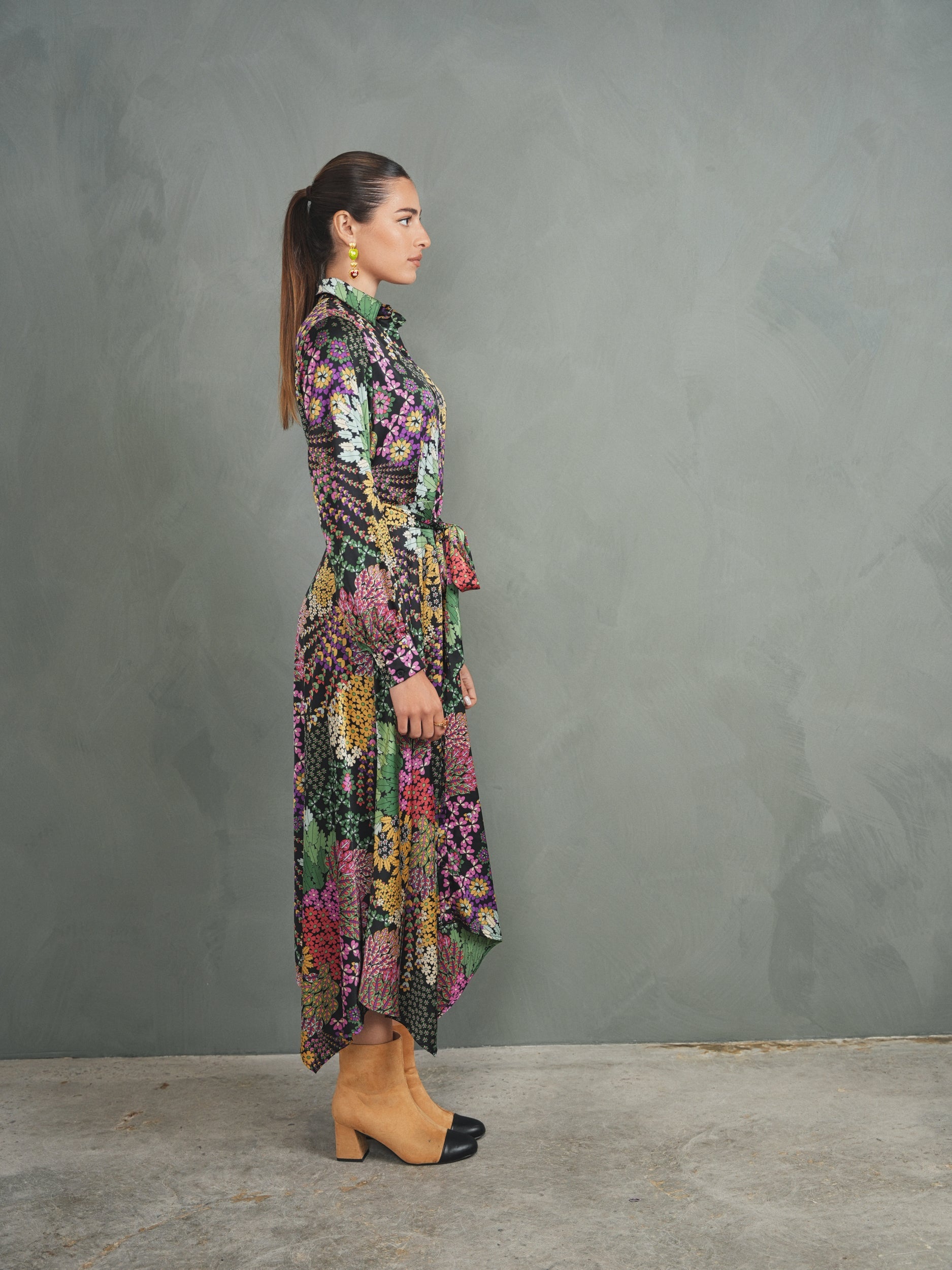 Asymmetrical Print Dress