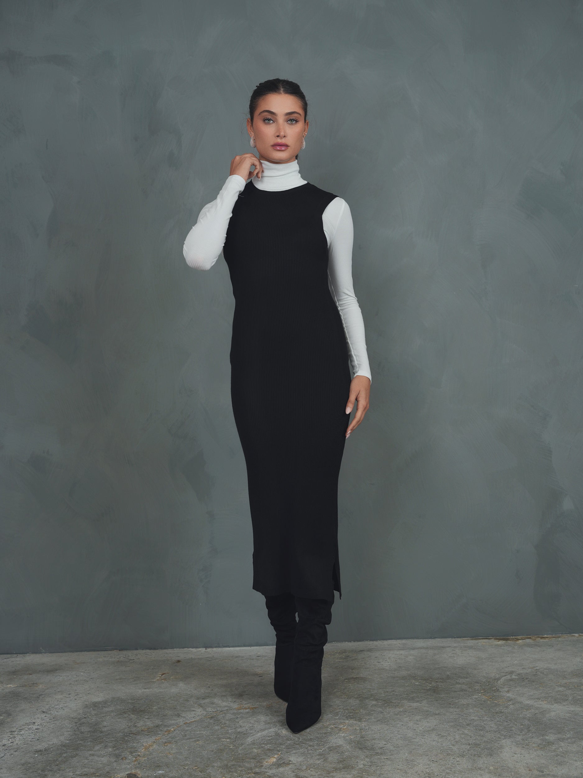 Knit Rib Sleeveless Dress