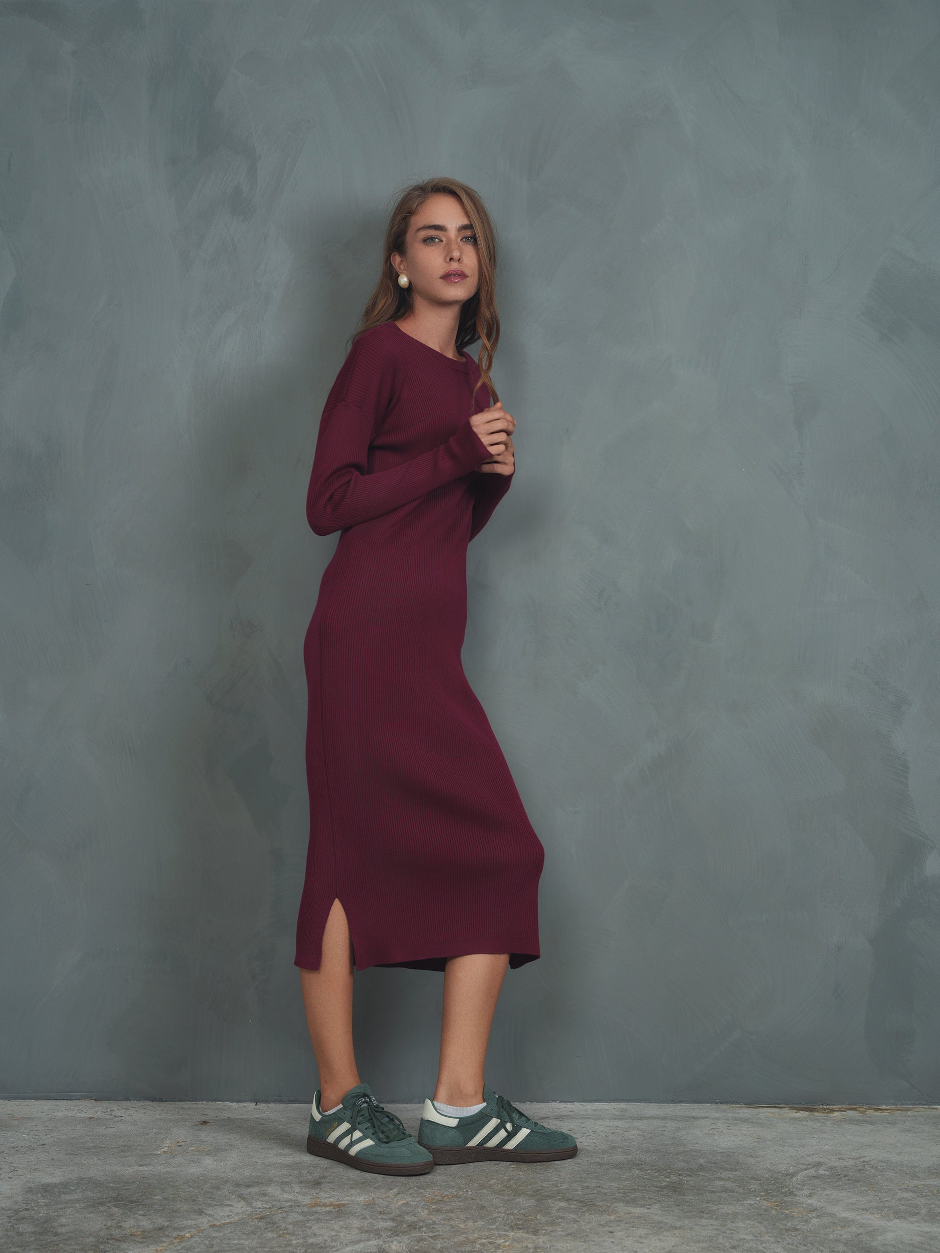 Knit Rib Dolman Dress