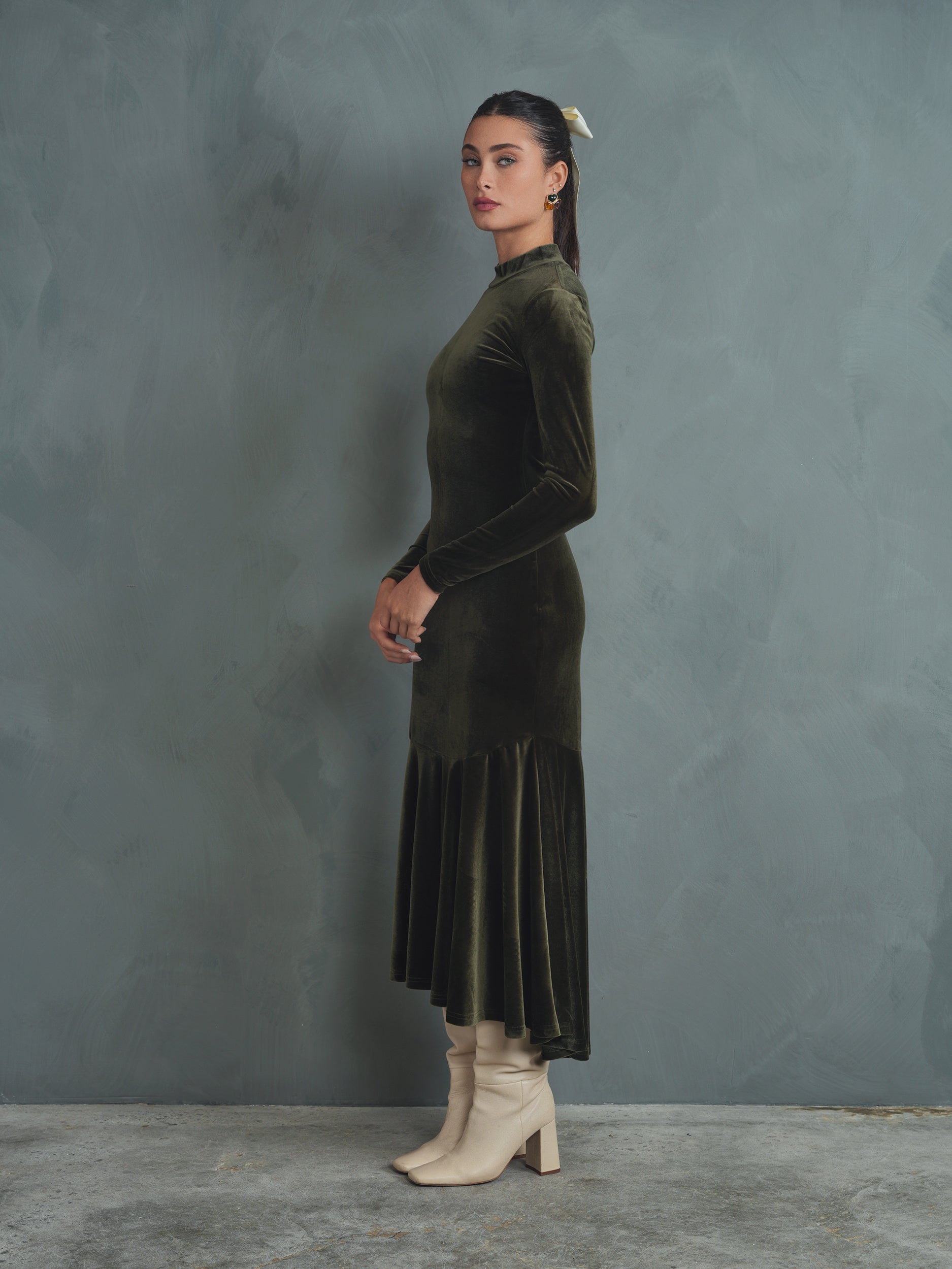 The Versailles Velour High-Low Dress