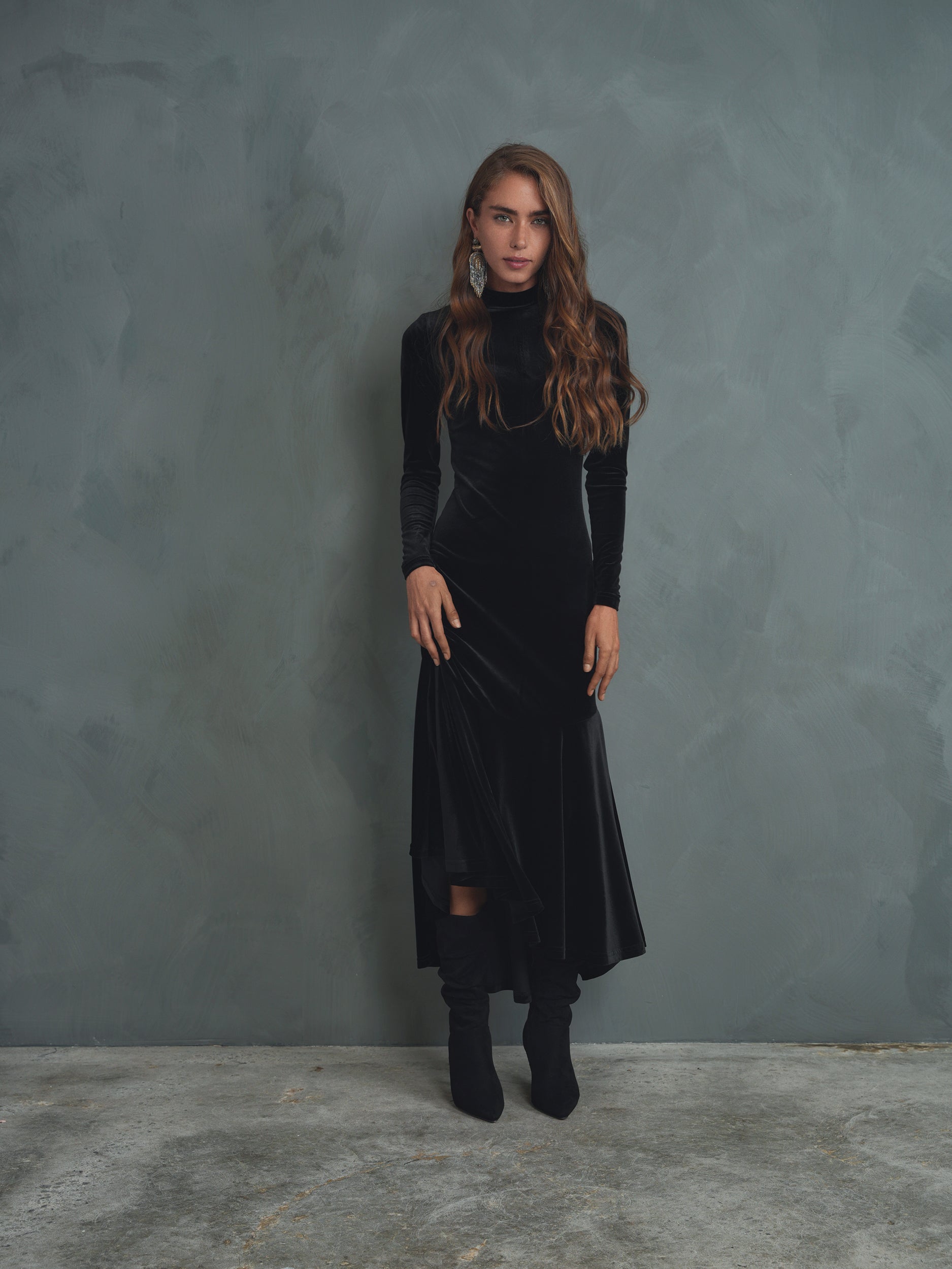 The Versailles Velour High-Low Dress