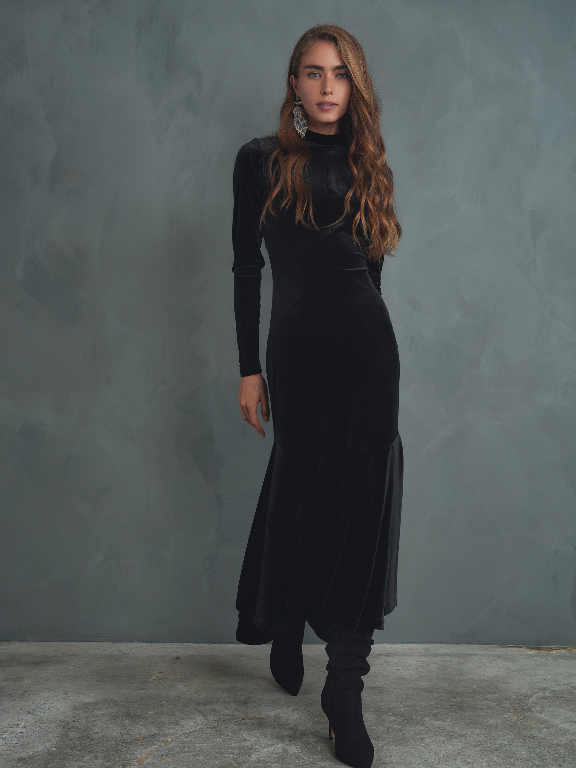 The Versailles Velour High-Low Dress