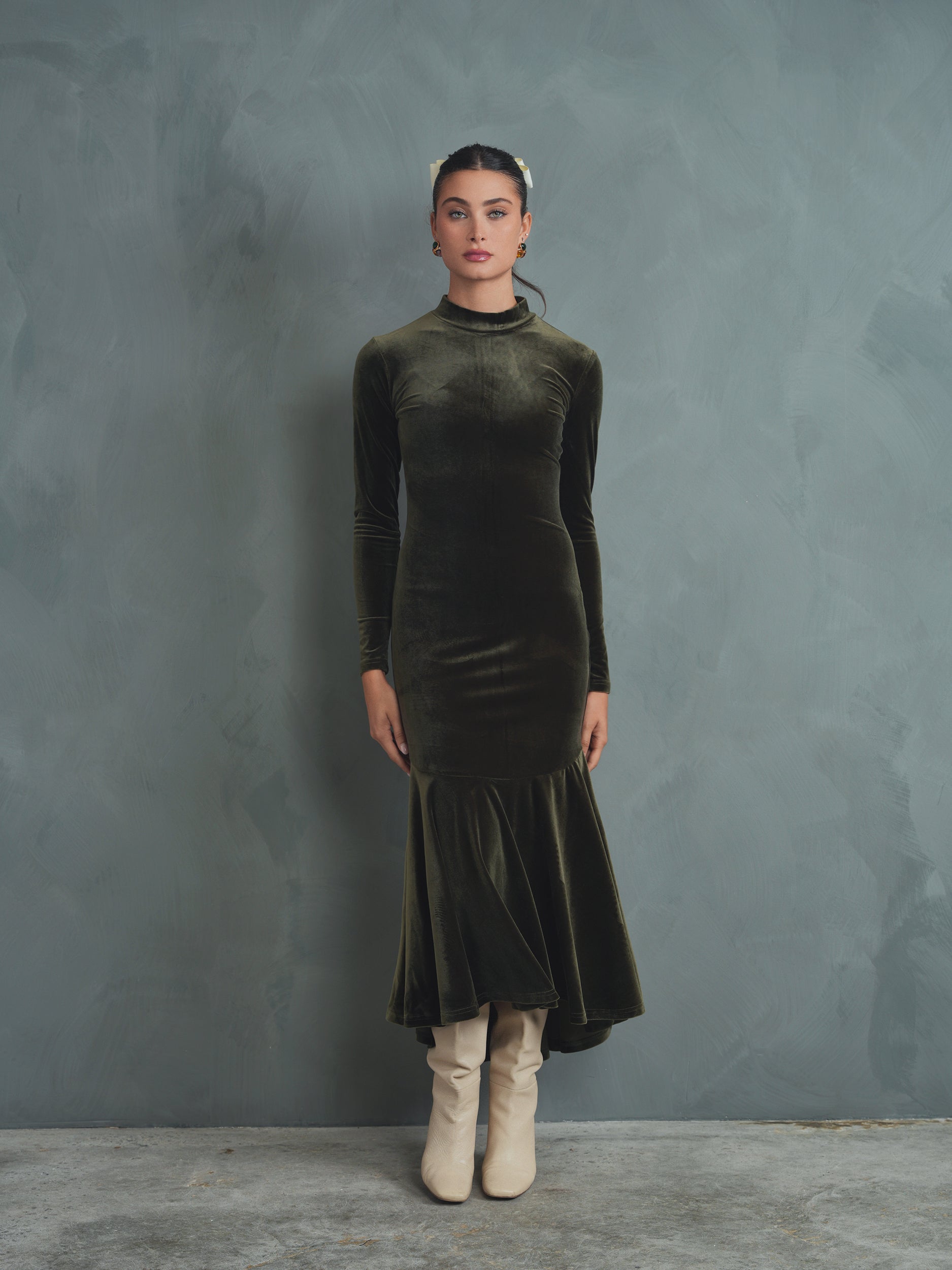 The Versailles Velour High-Low Dress
