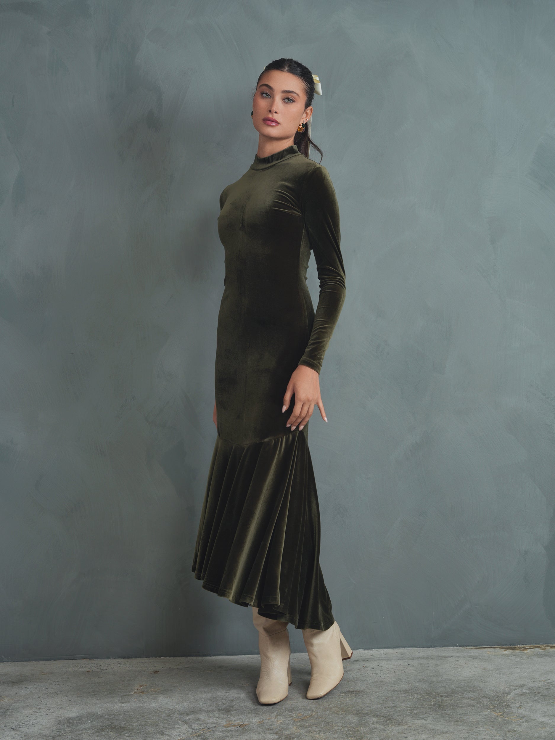 The Versailles Velour High-Low Dress