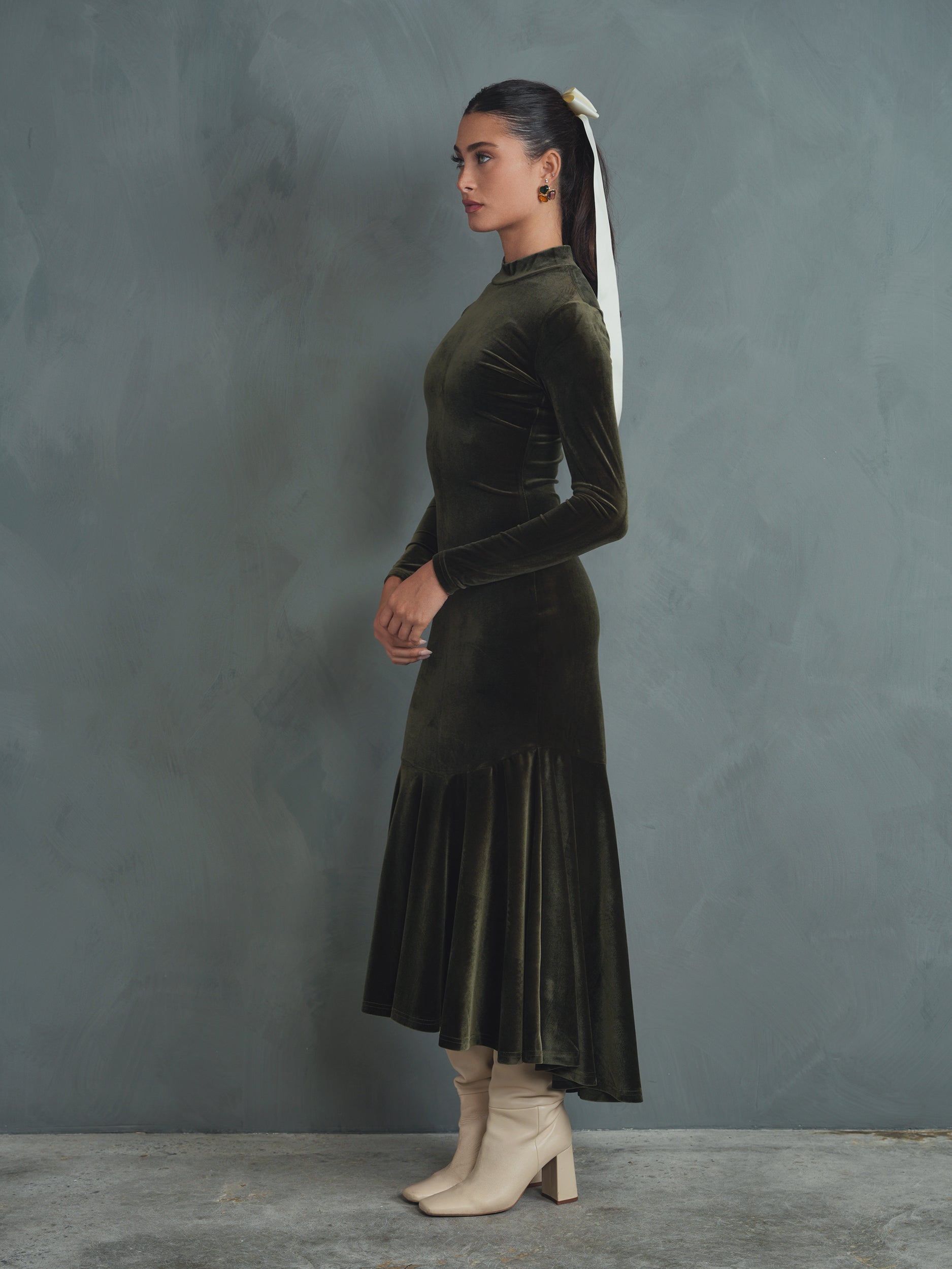 The Versailles Velour High-Low Dress