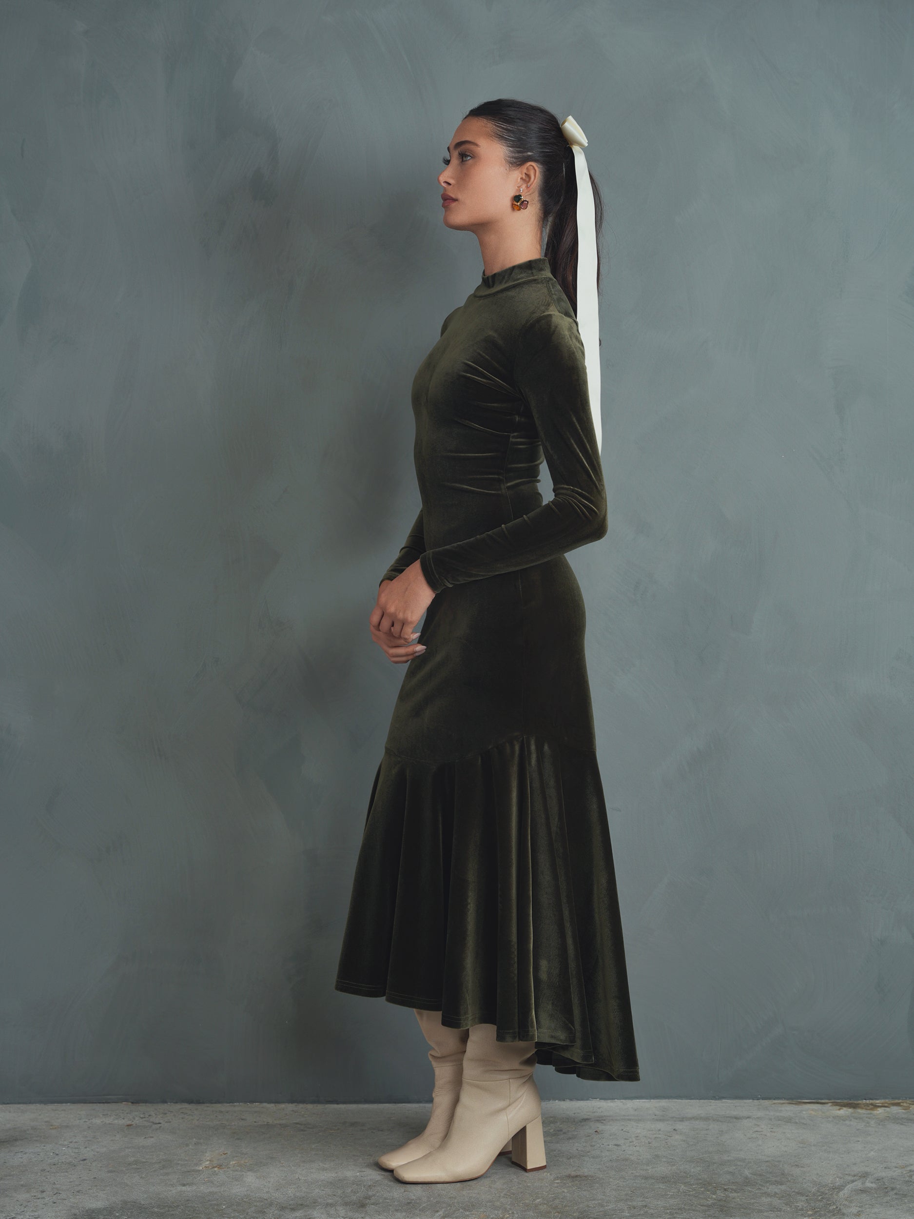 The Versailles Velour High-Low Dress