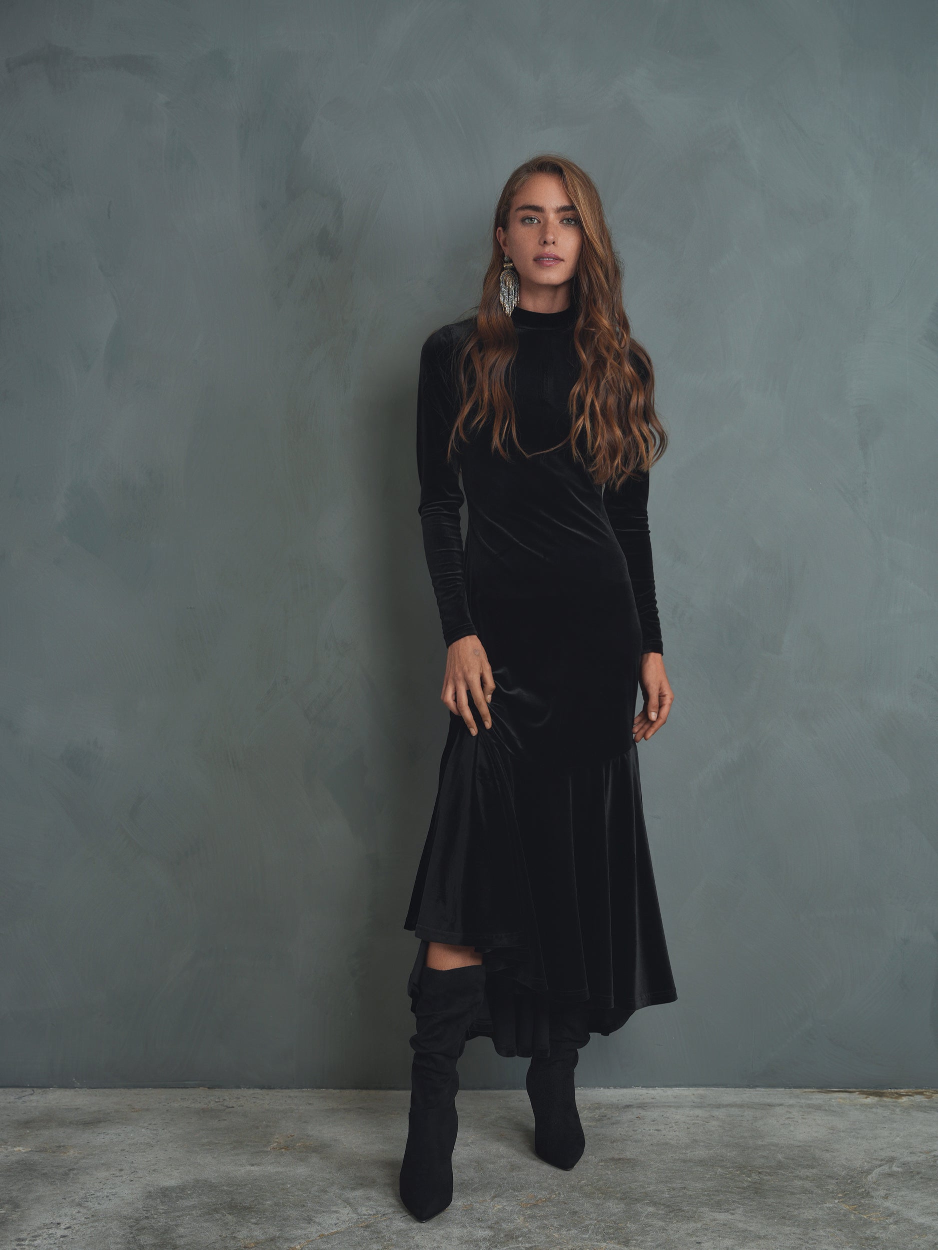 The Versailles Velour High-Low Dress