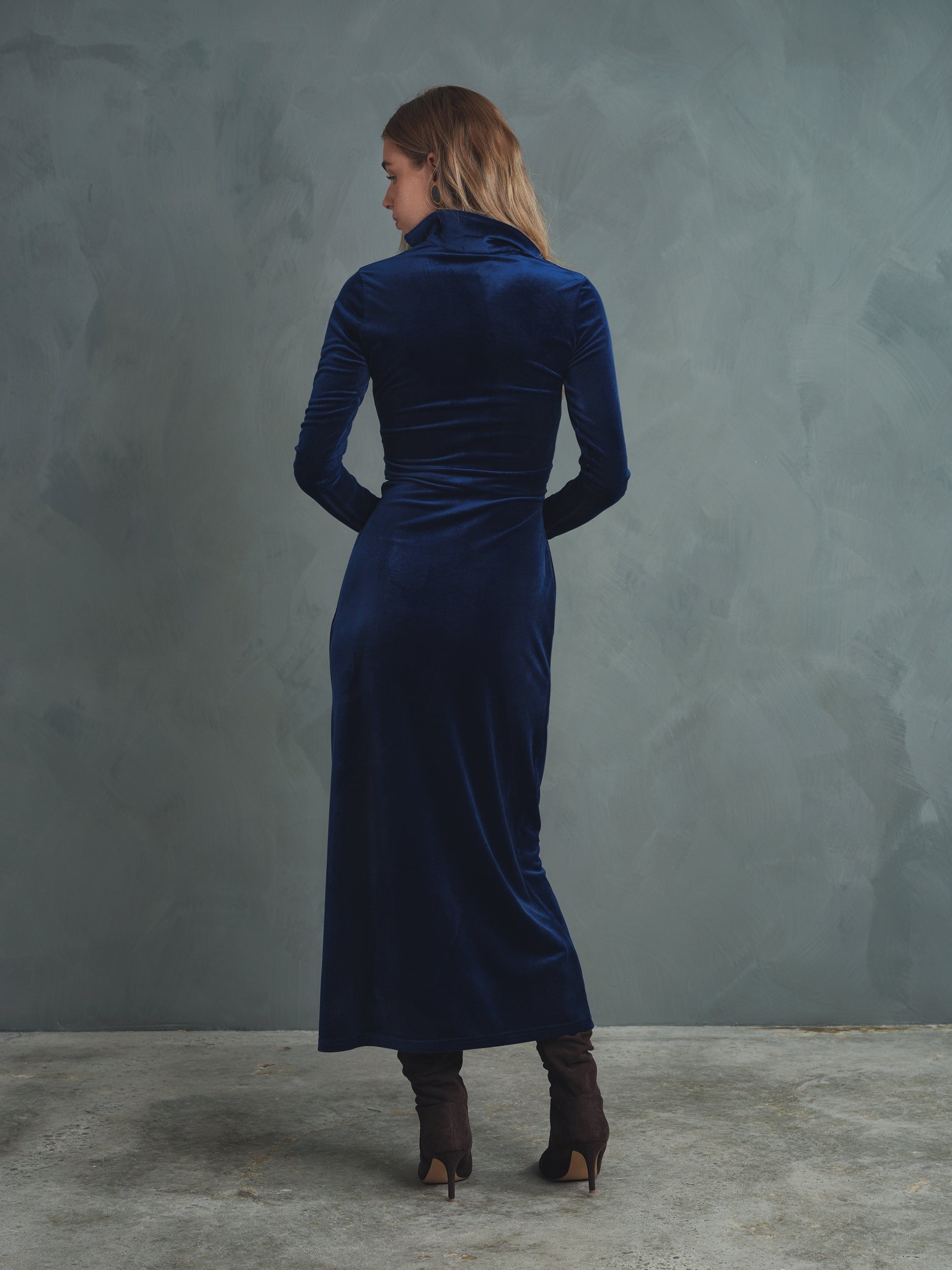 Velour Front Tie Dress