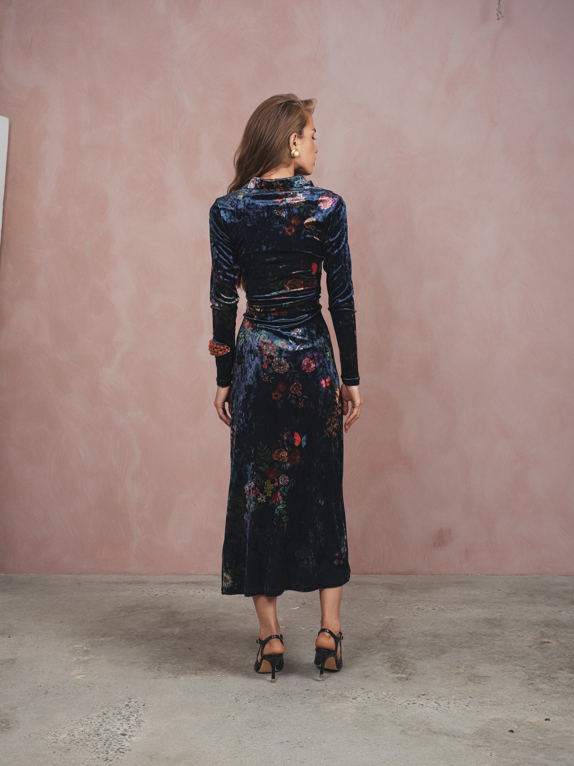 Velour Front Tie Dress