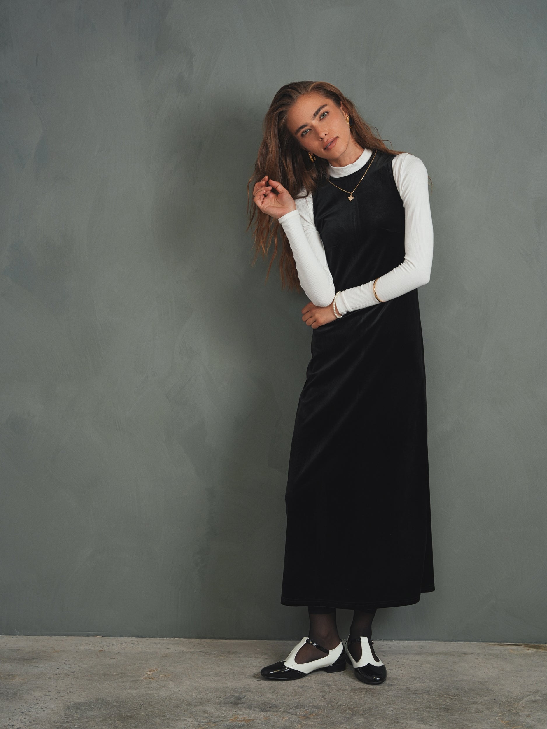 Velour Sleeveless Dress