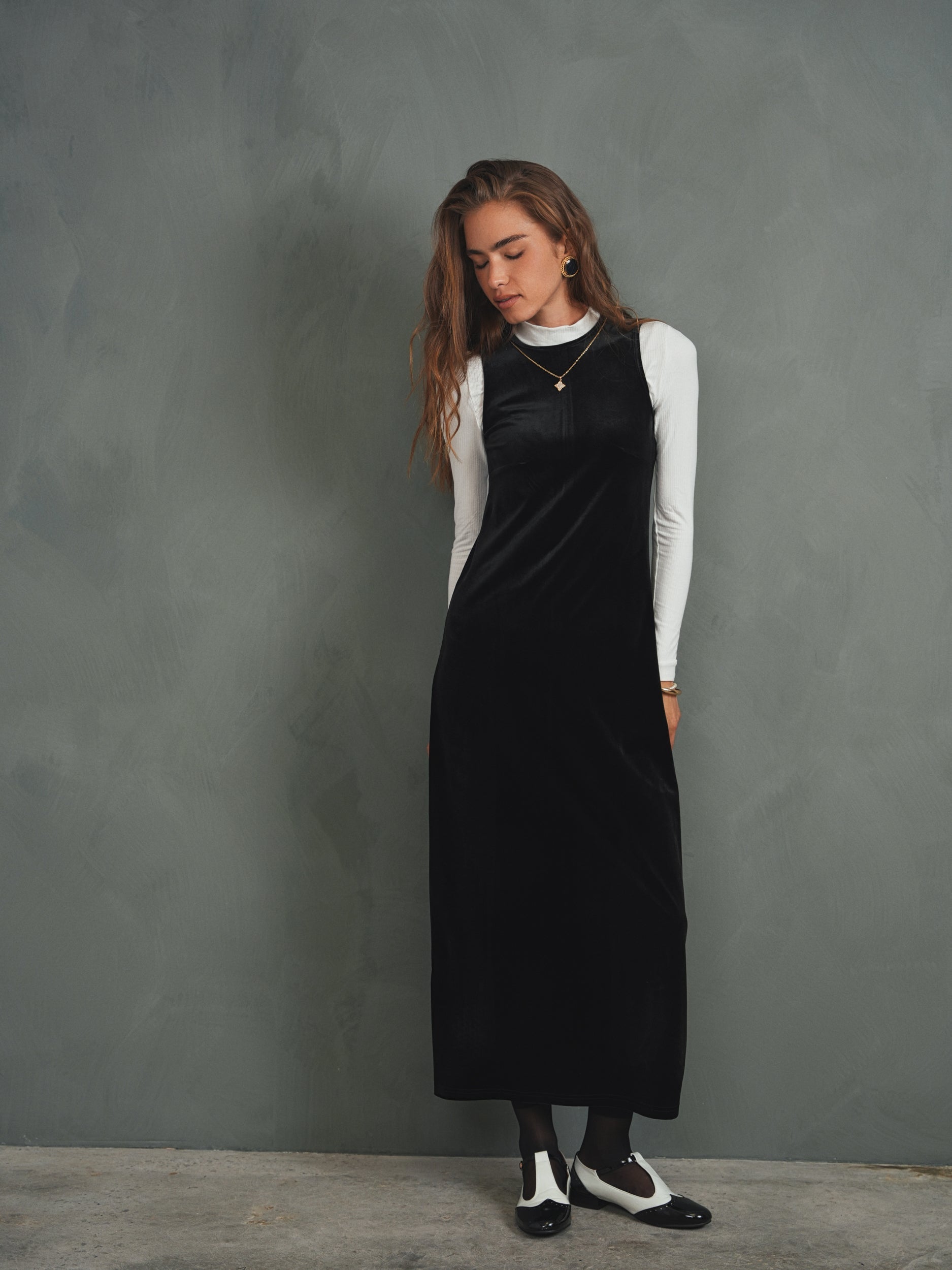 Velour Sleeveless Dress