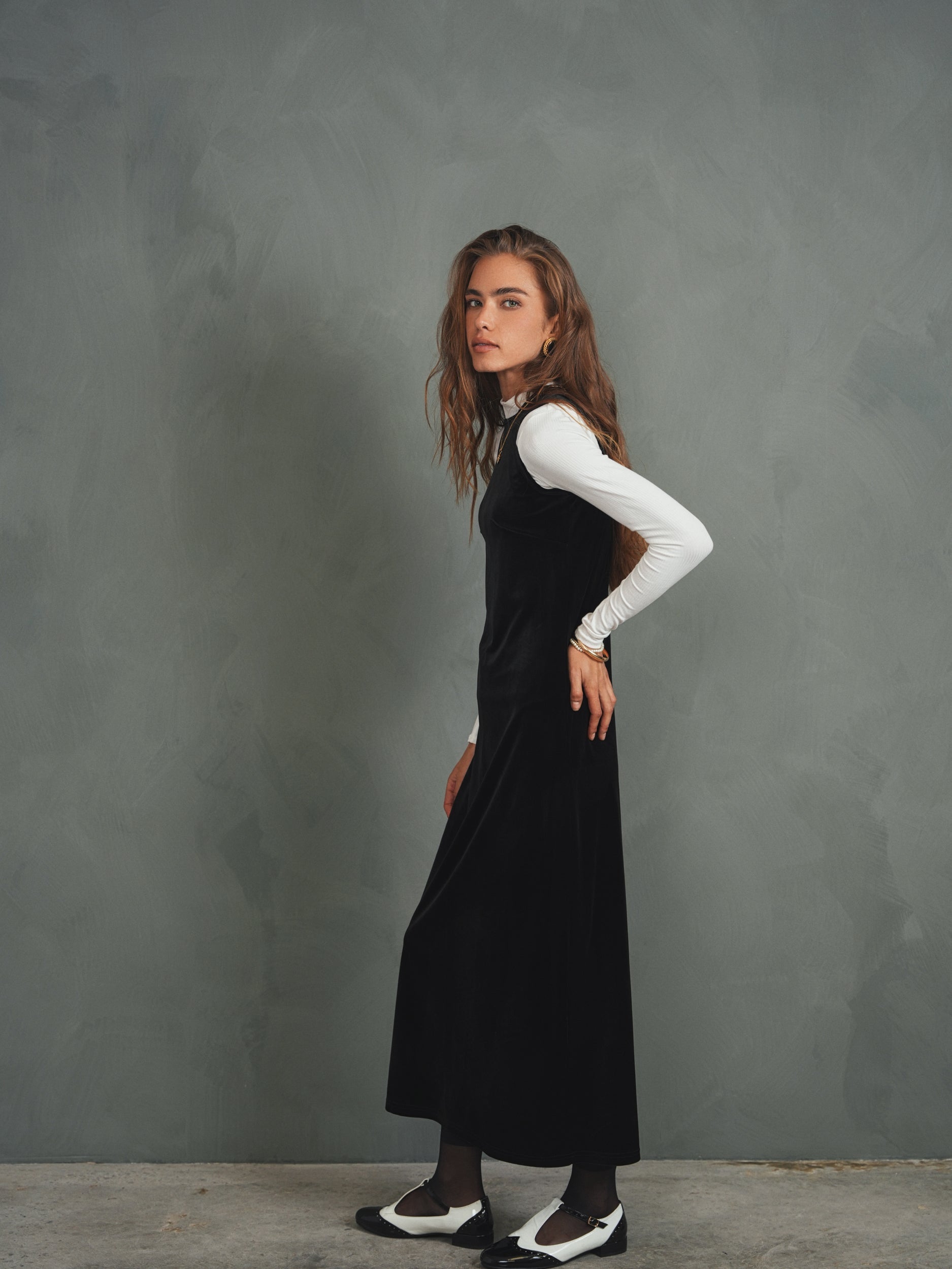 Velour Sleeveless Dress