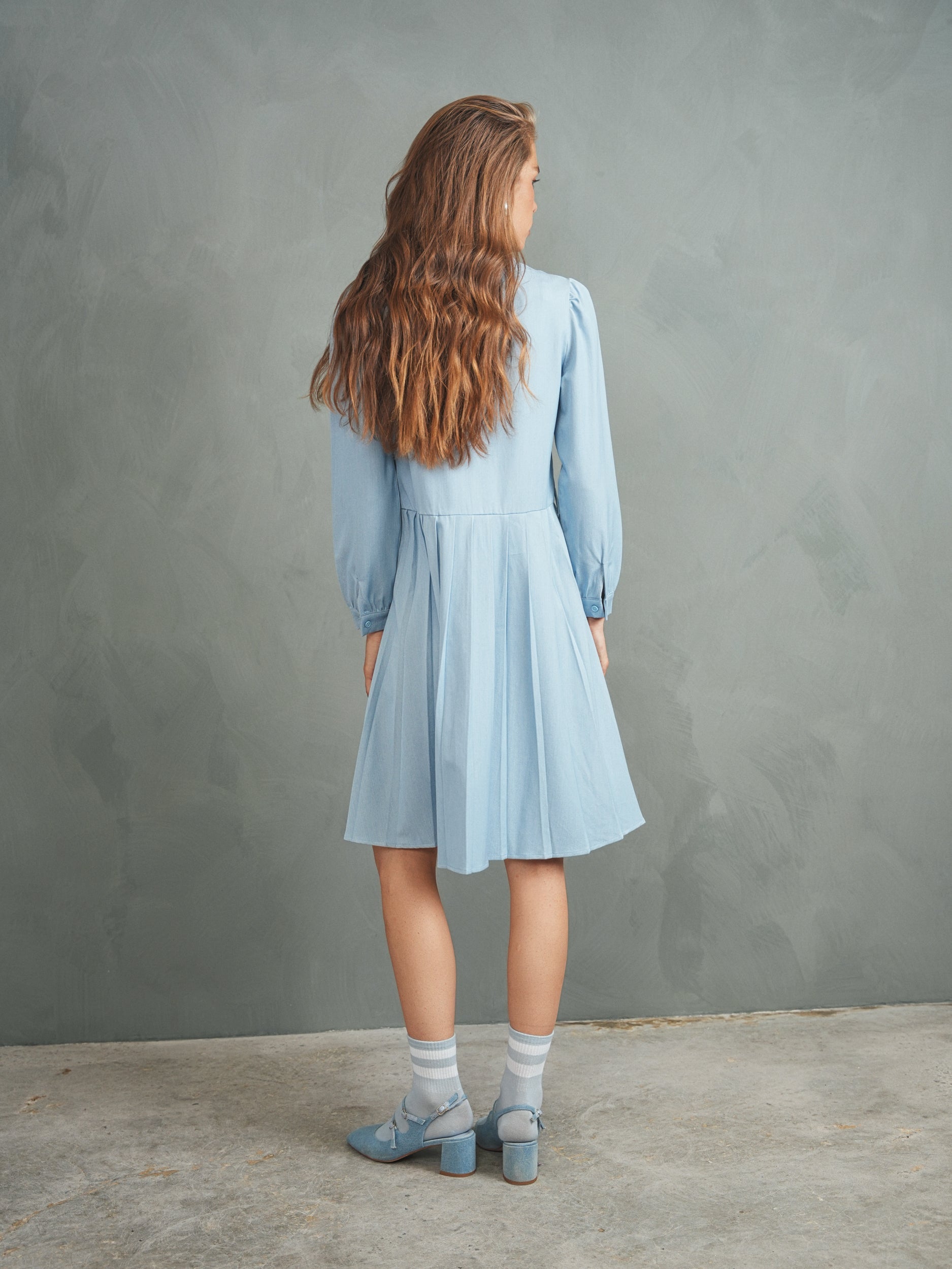 Pleated Tie Tencel Dress