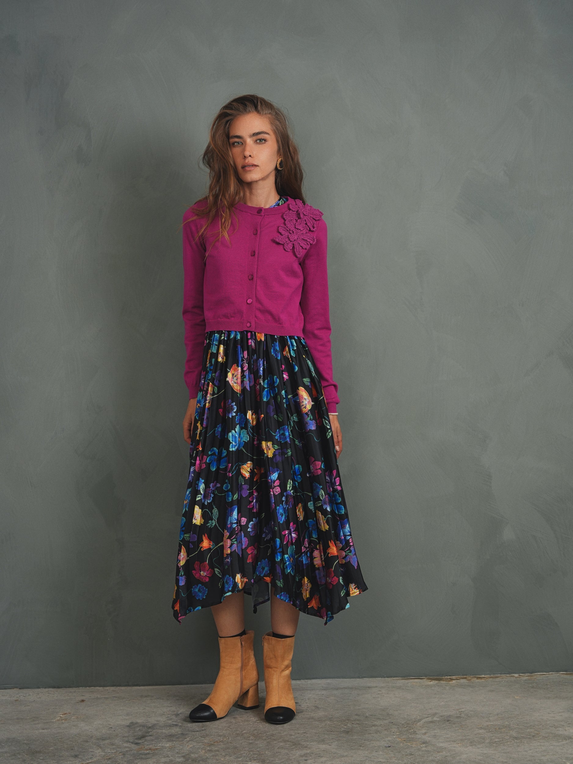 Pleated High-Low Sleeveless Dress