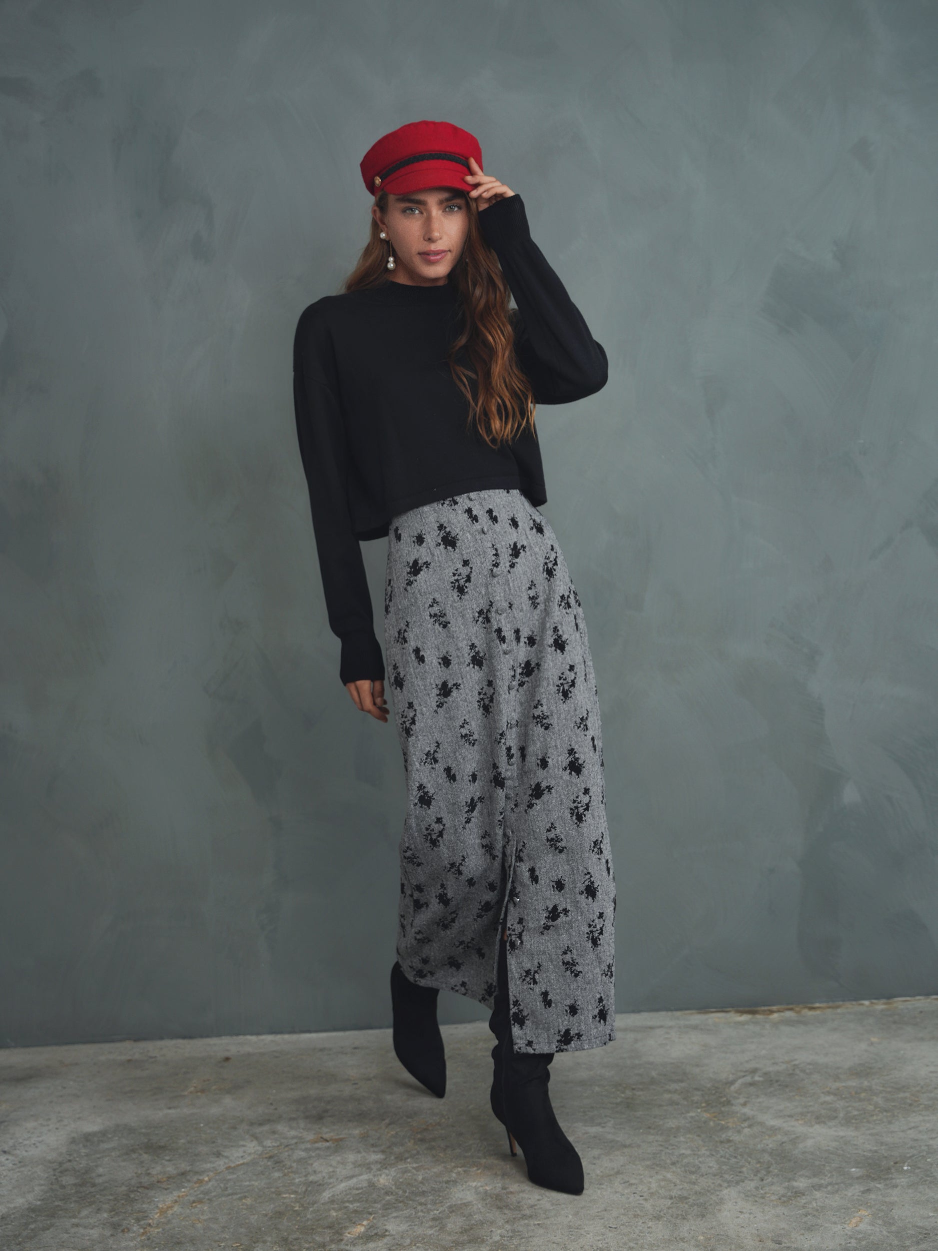 Crop Dolman Mock Neck Top