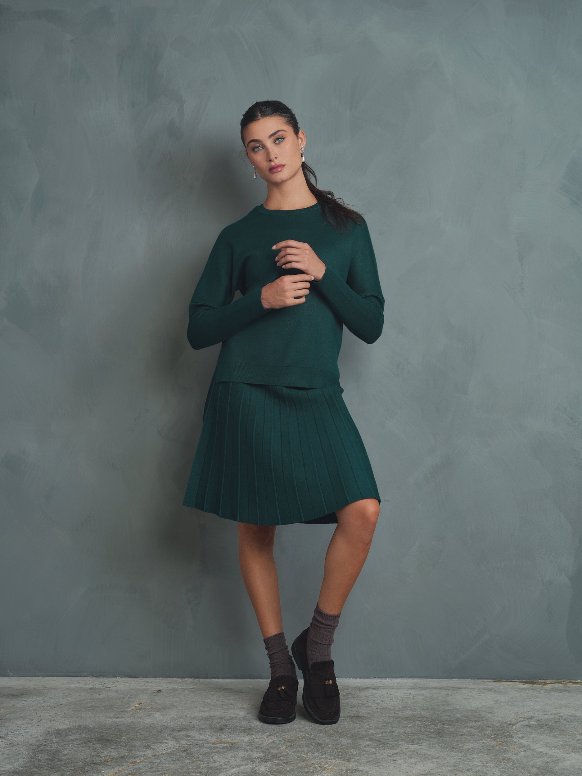 Knit Pleated Skirt - 23"