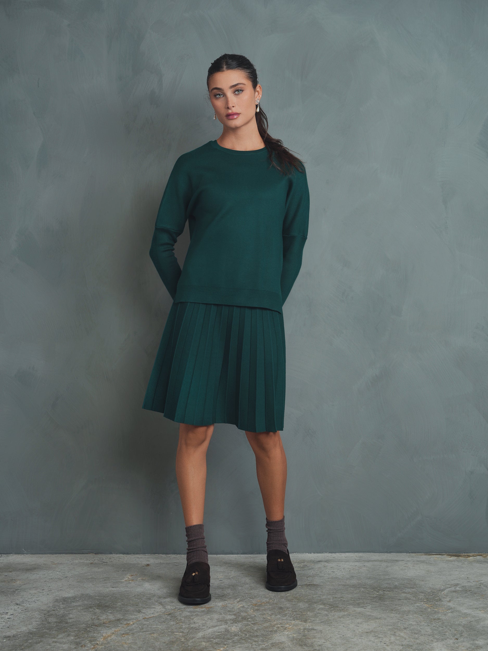 Knit Pleated Skirt - 23"