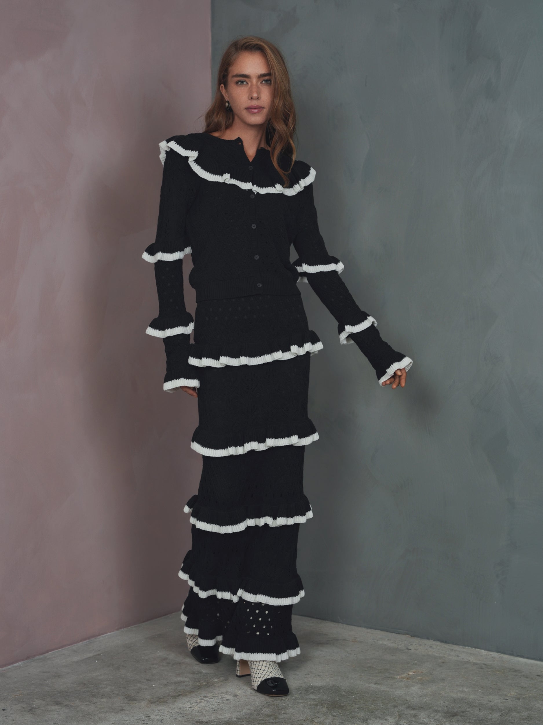 Knit Ruffle Cardigan