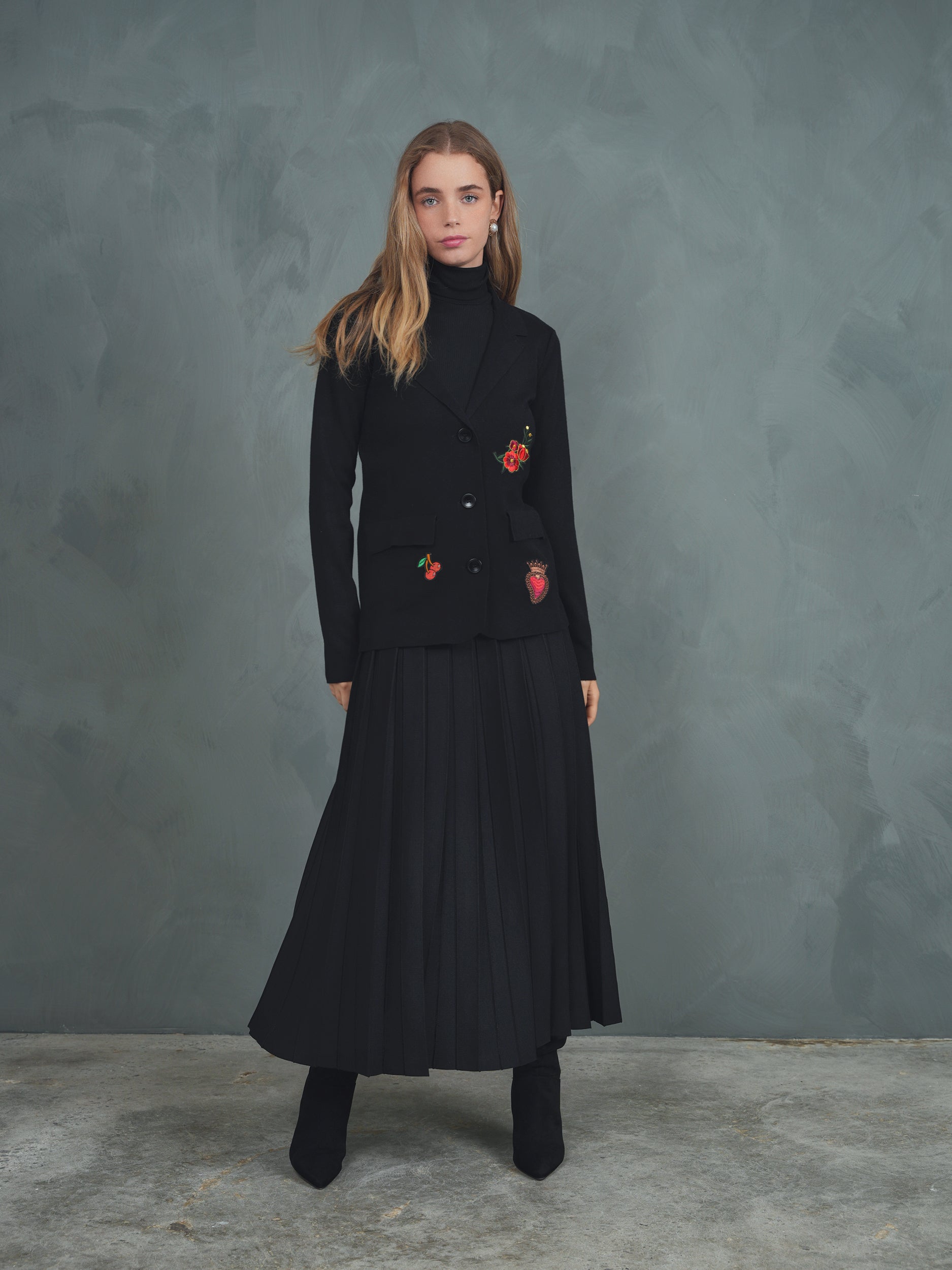 Knit Blazer With Patches