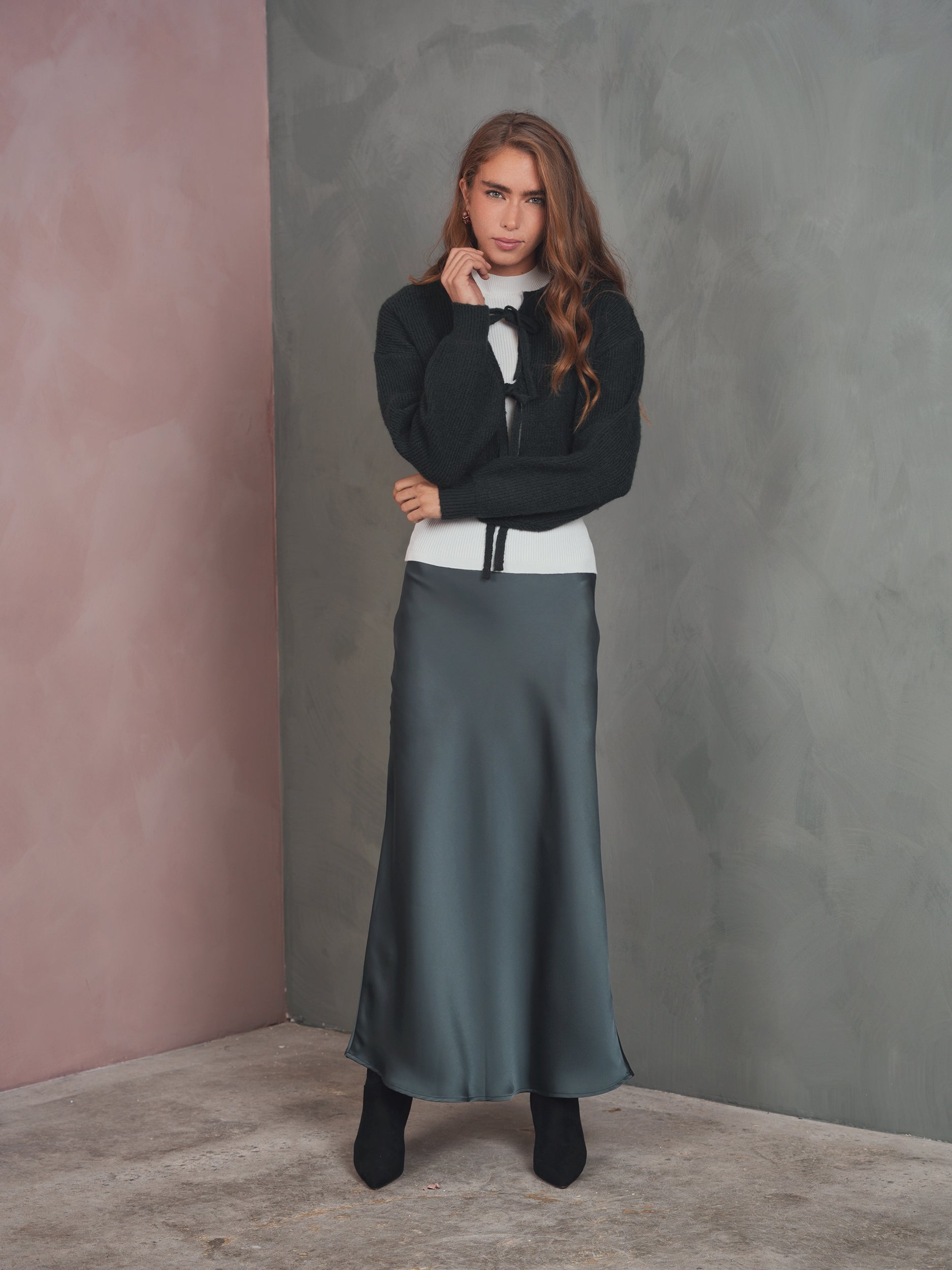 Elastic Waist Slip Skirt