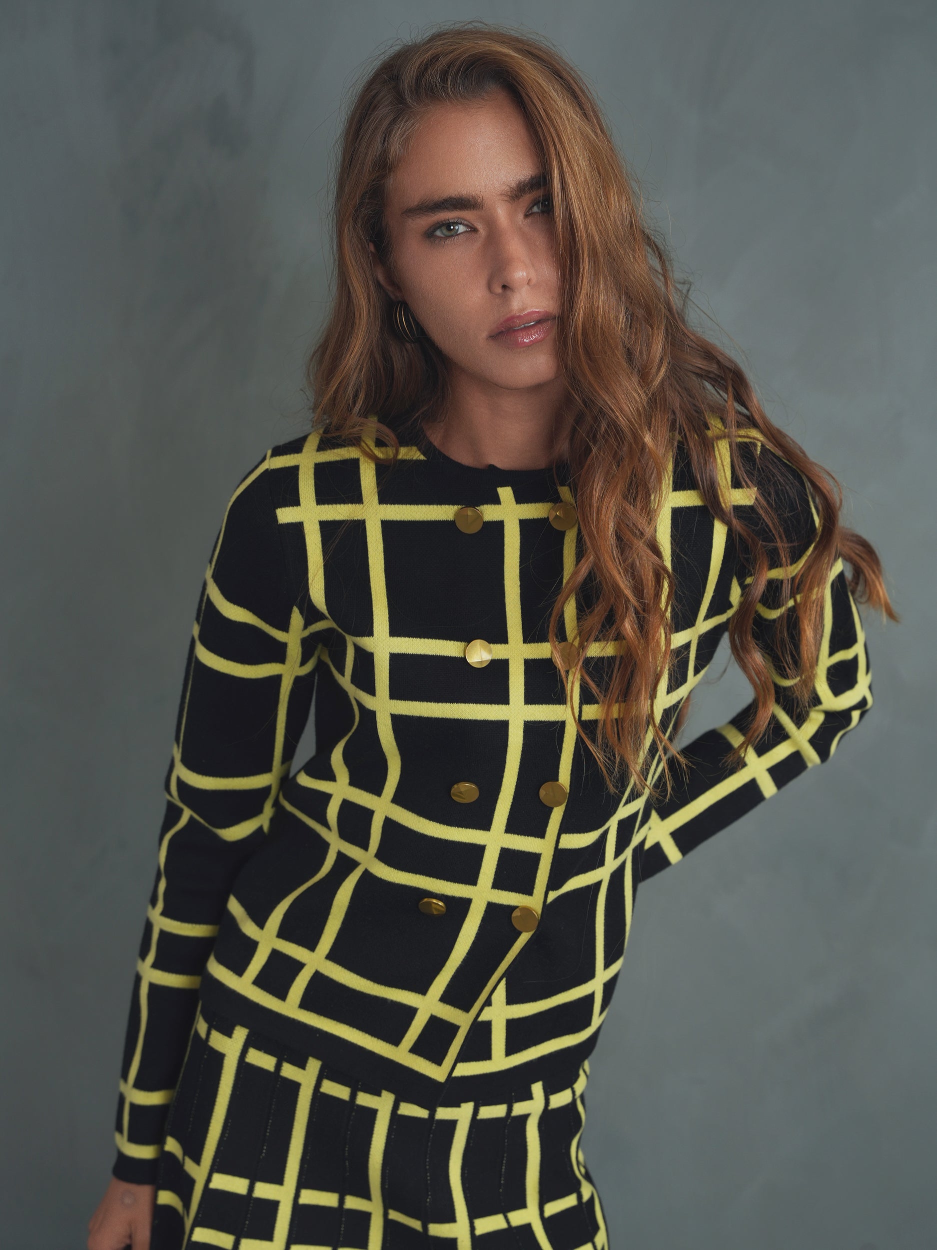 Double Breasted Knit Top