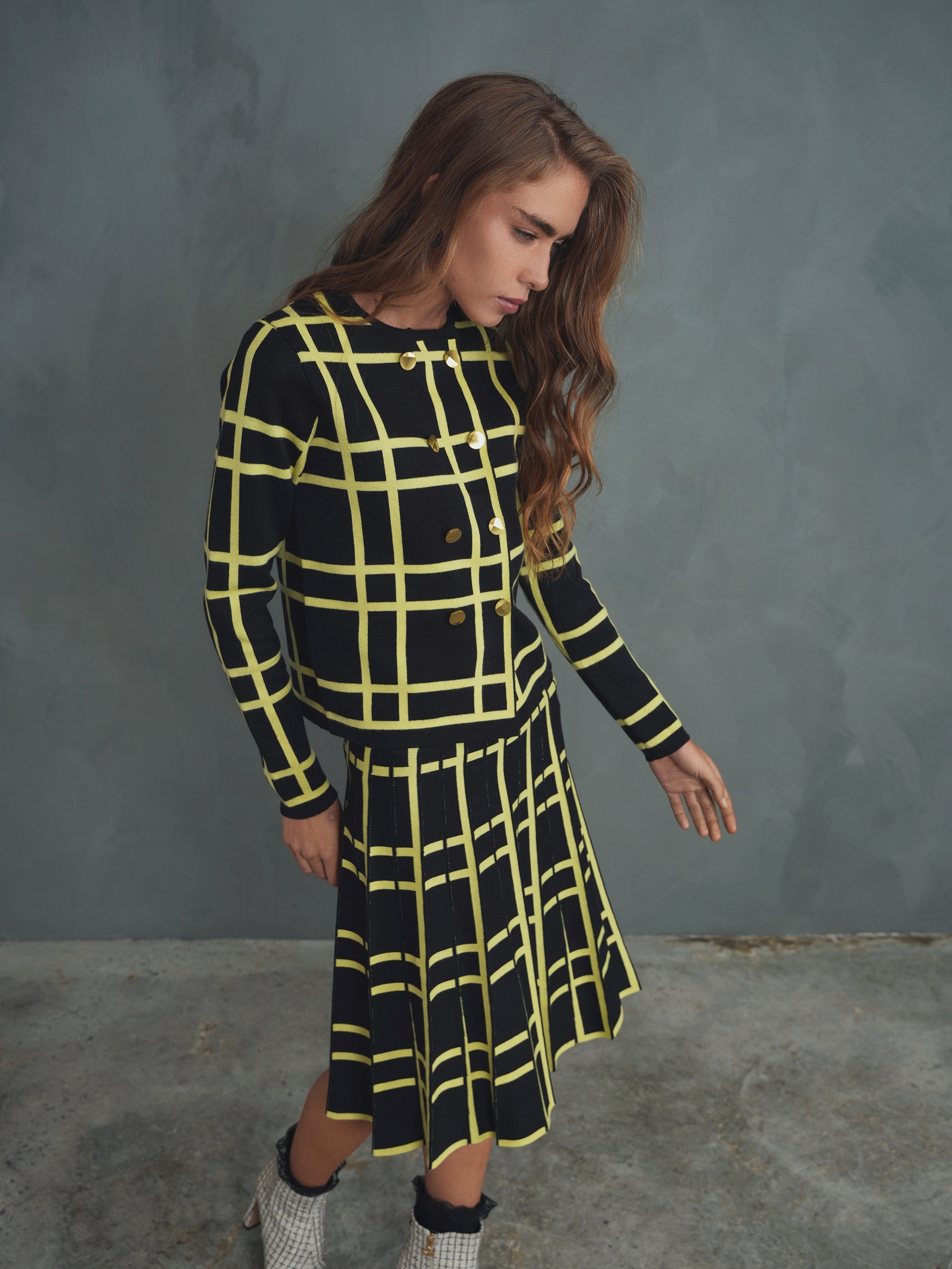 Double Breasted Knit Top