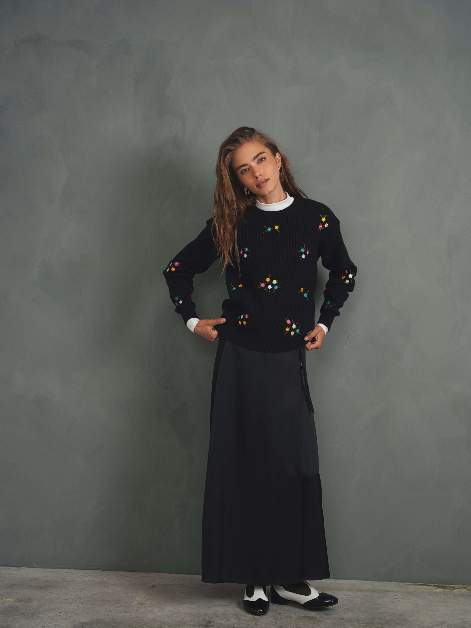 Flower Embroidery Sweater