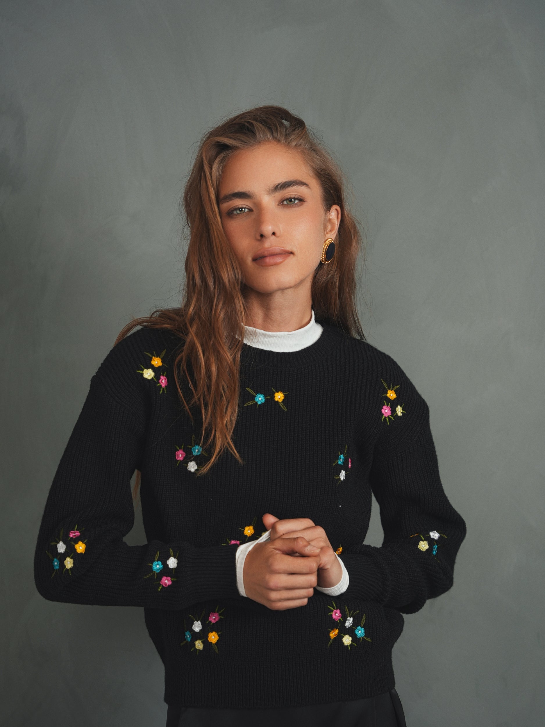 Flower Embroidery Sweater