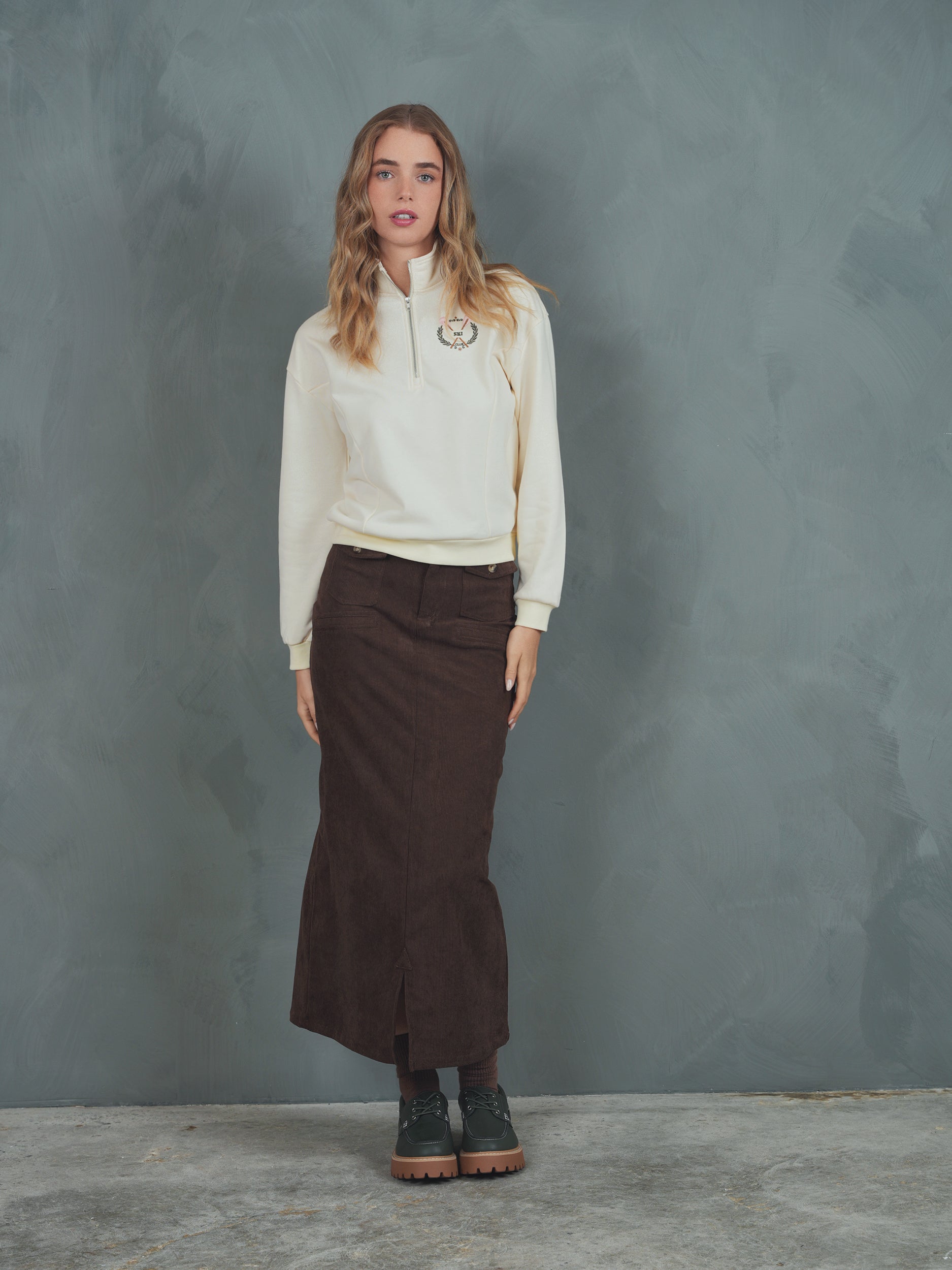 Corduroy Straight Skirt