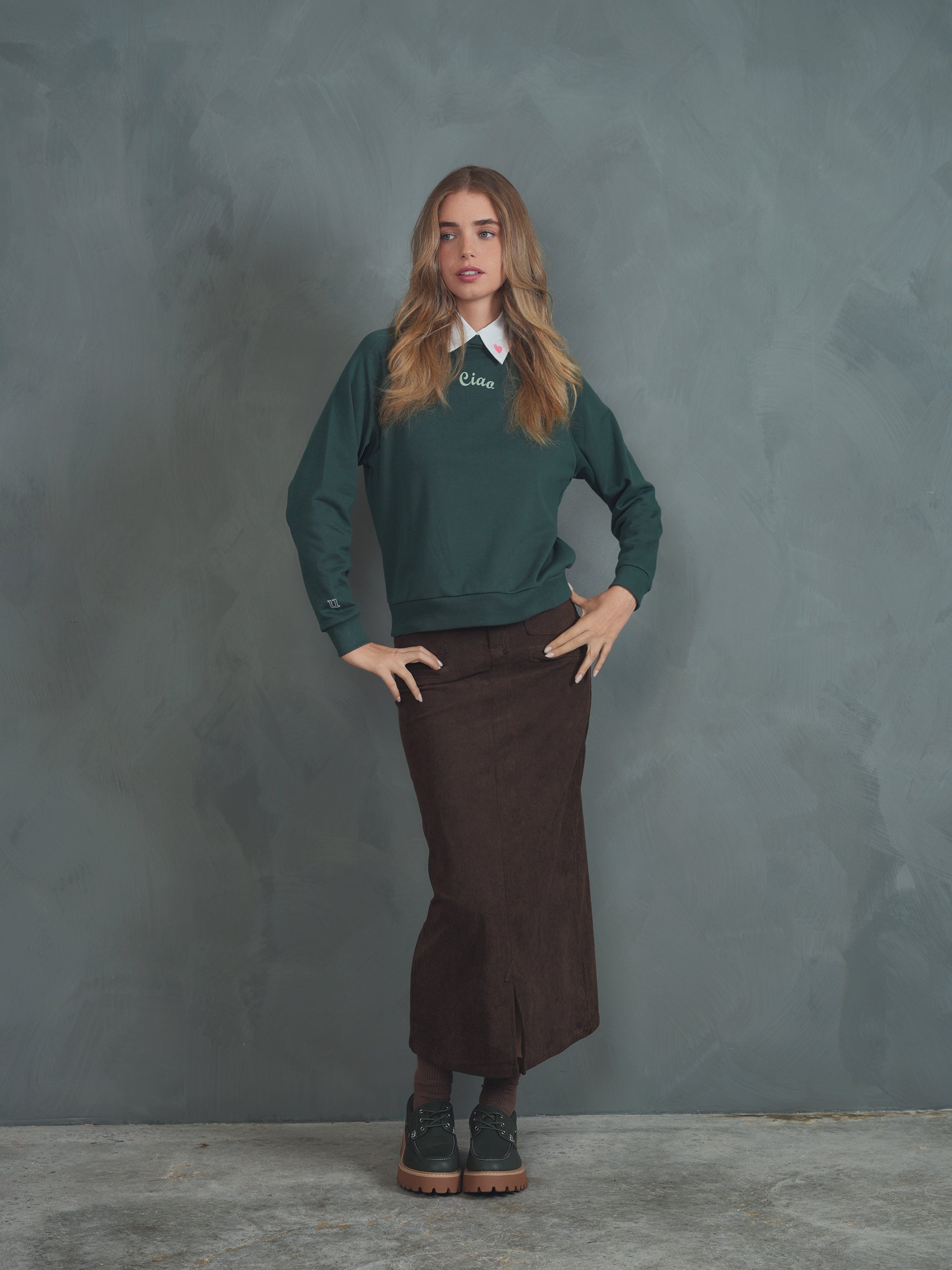 Corduroy Straight Skirt