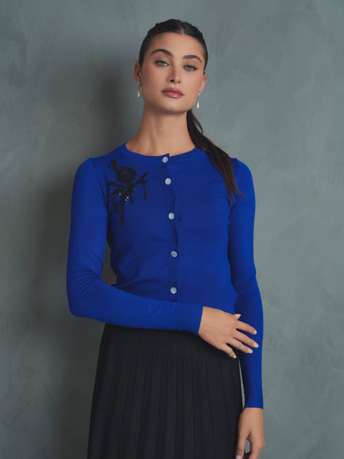 Applique Knit Cardigan