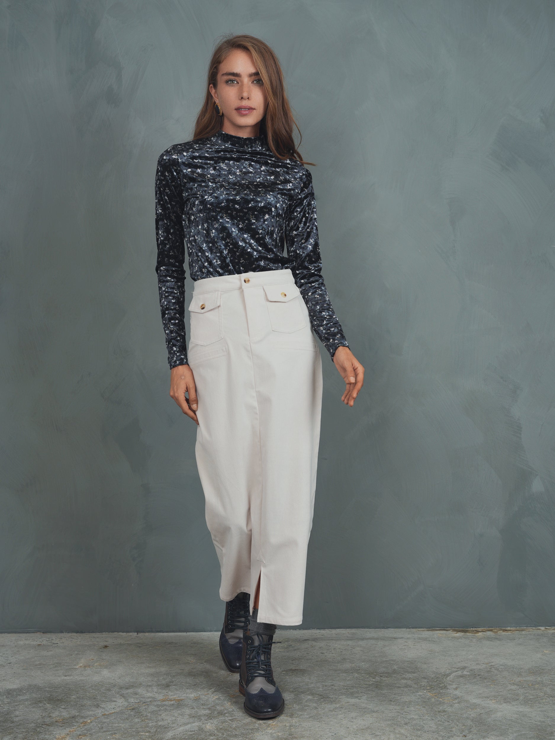 Corduroy Straight Skirt