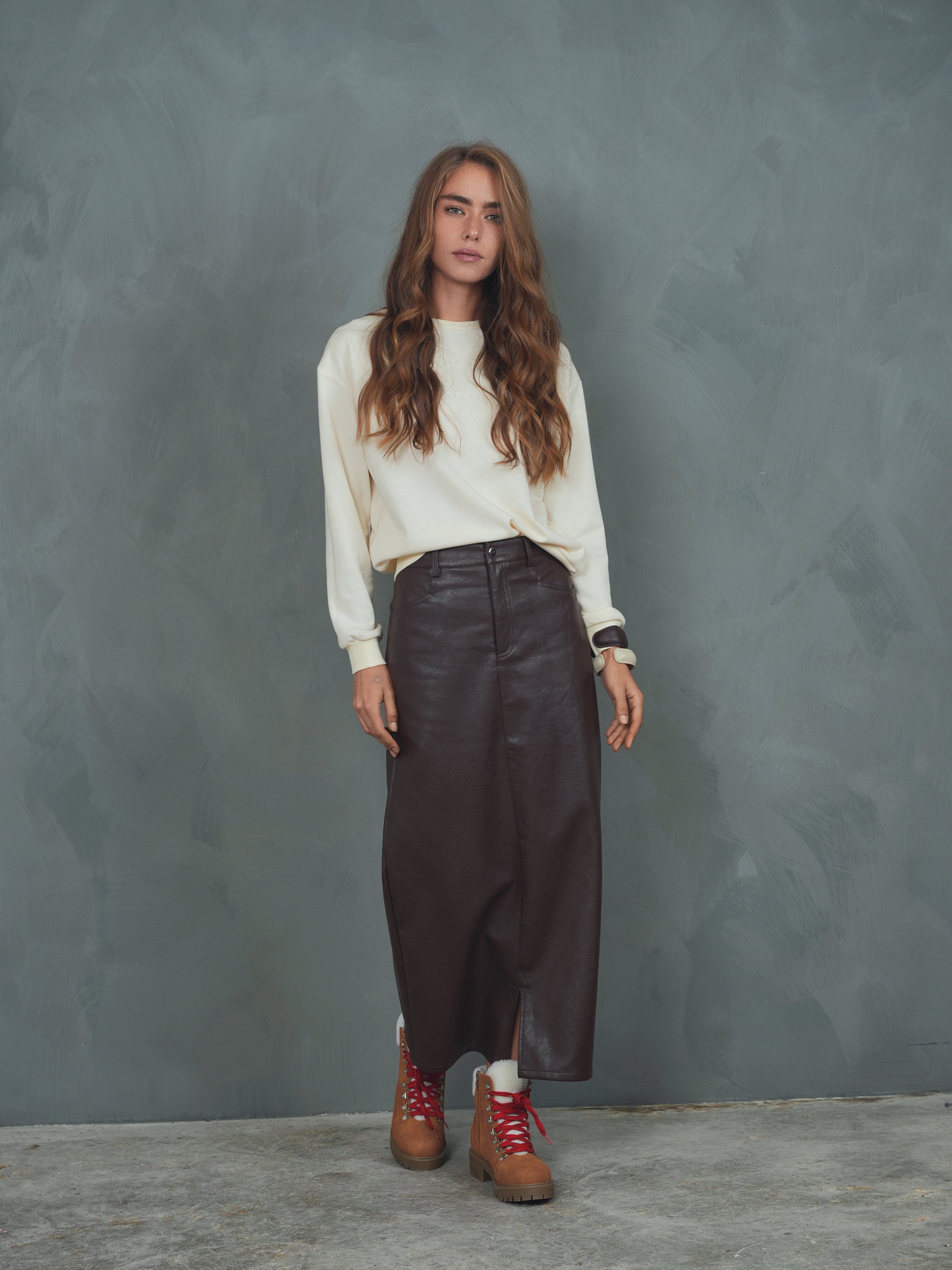 Leather Skirt With Slit