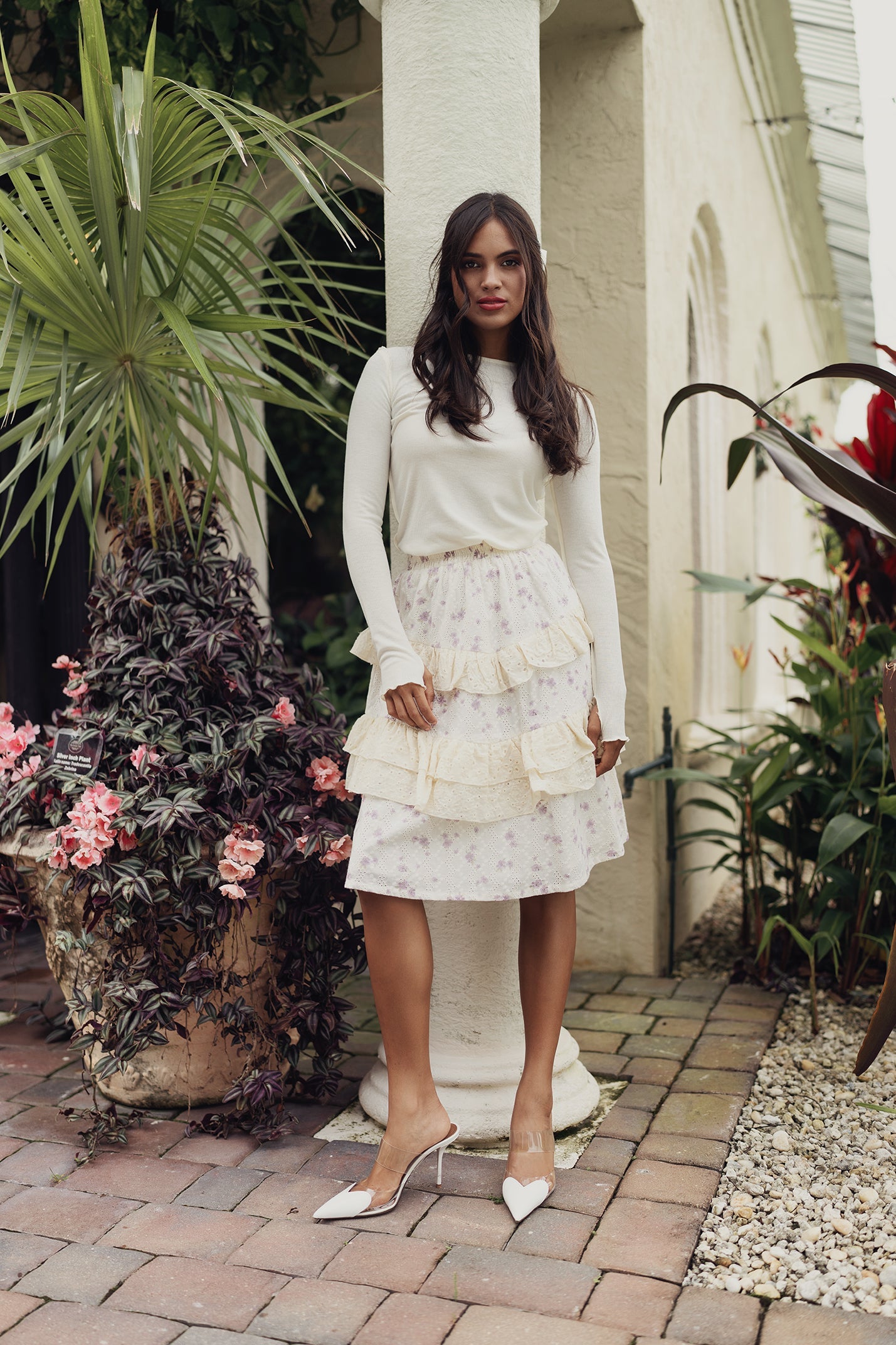 Eyelet Ruffle Skirt