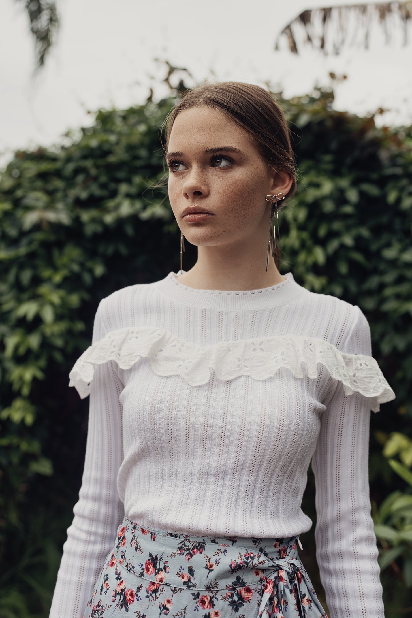 Crochet & Eyelet Knit Top