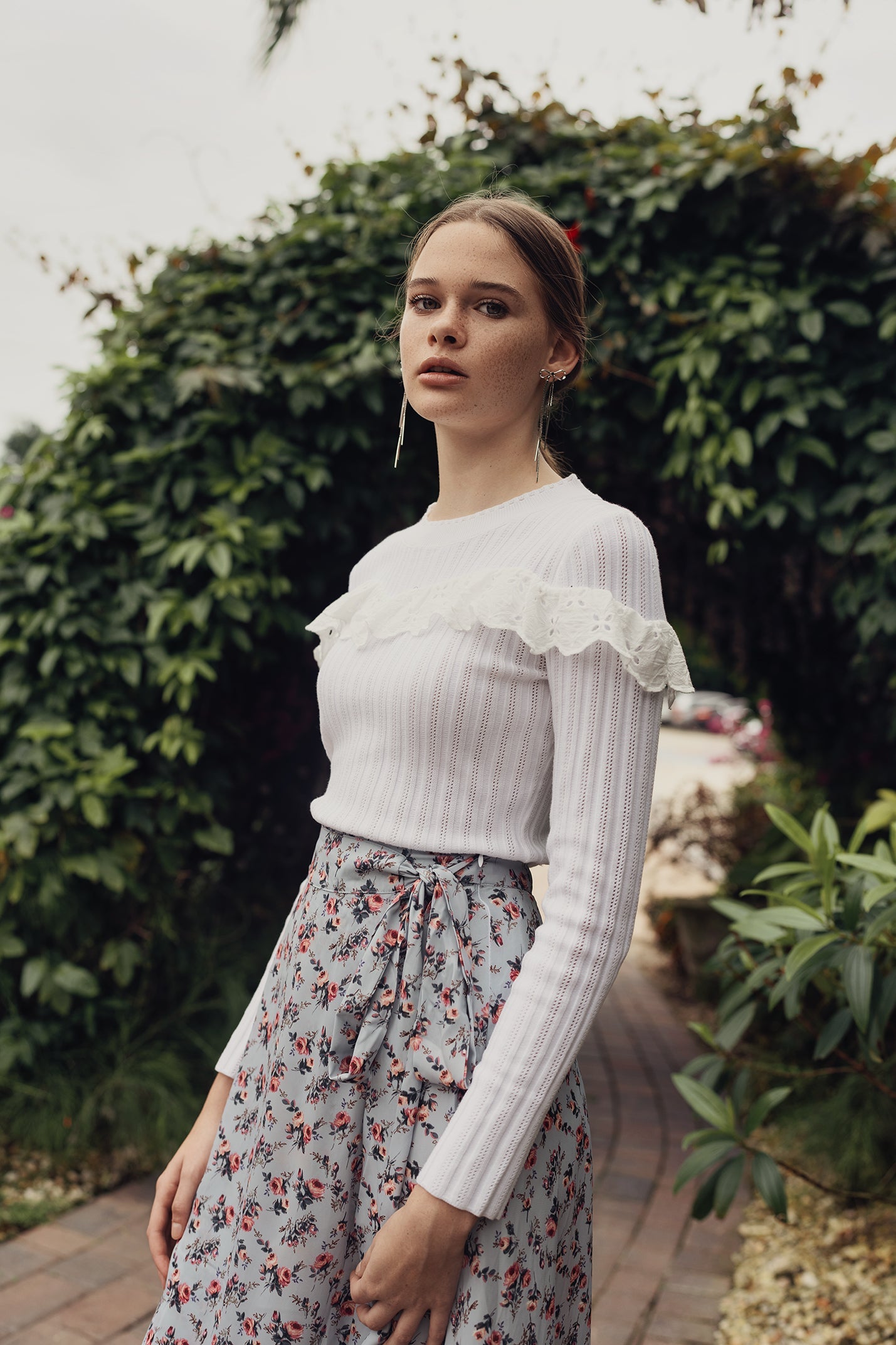 Crochet & Eyelet Knit Top