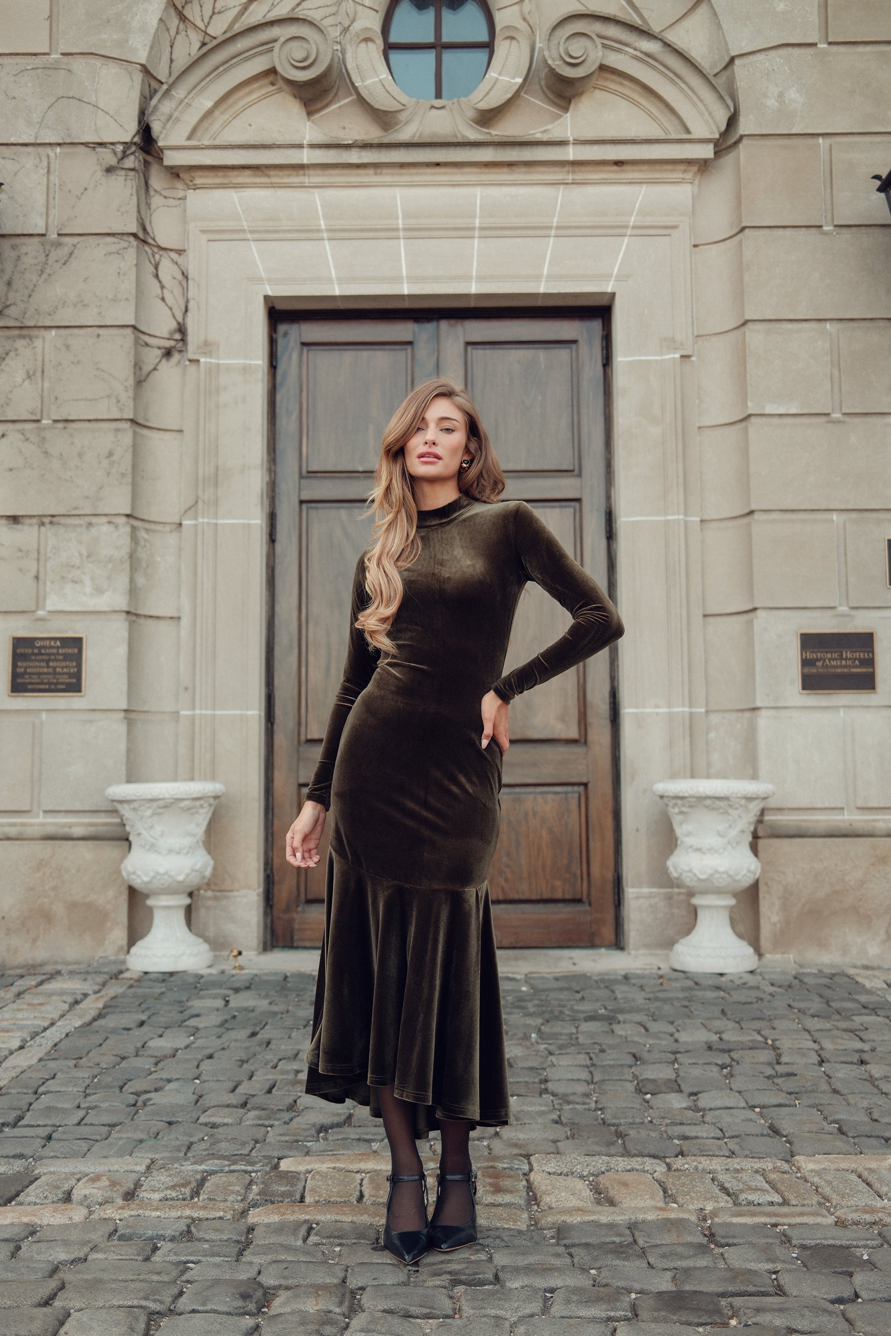 The Versailles Velour High-Low Dress