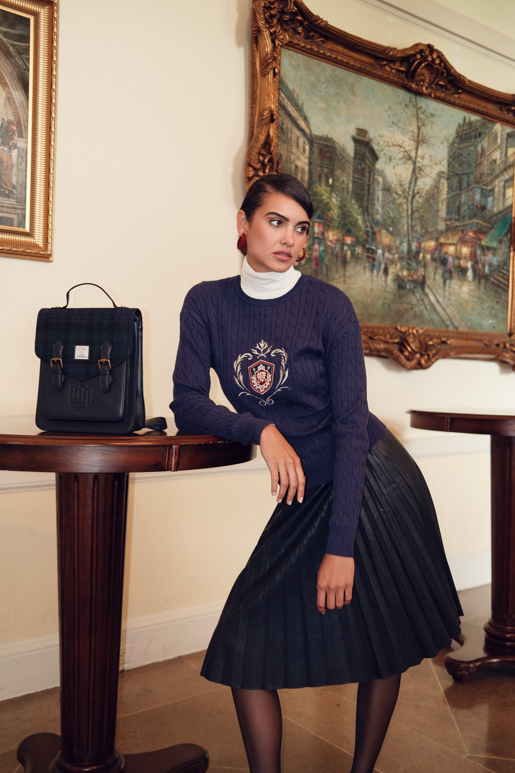 Cable Knit Embroidery Sweater