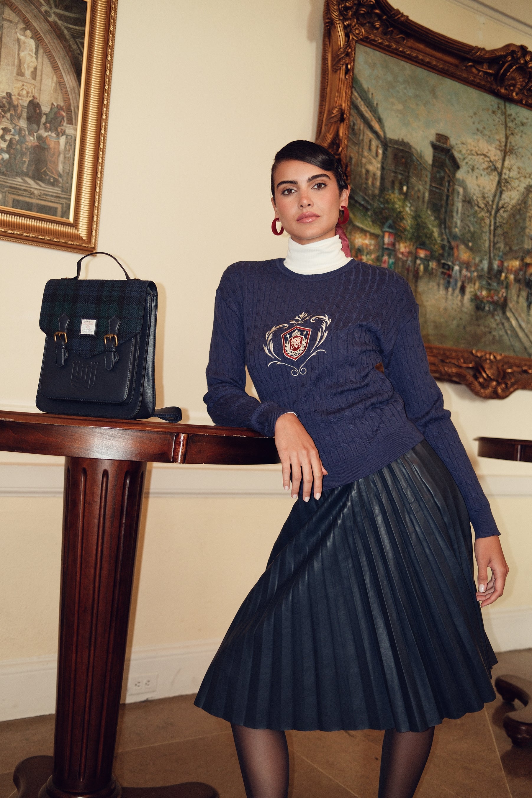 Cable Knit Embroidery Sweater